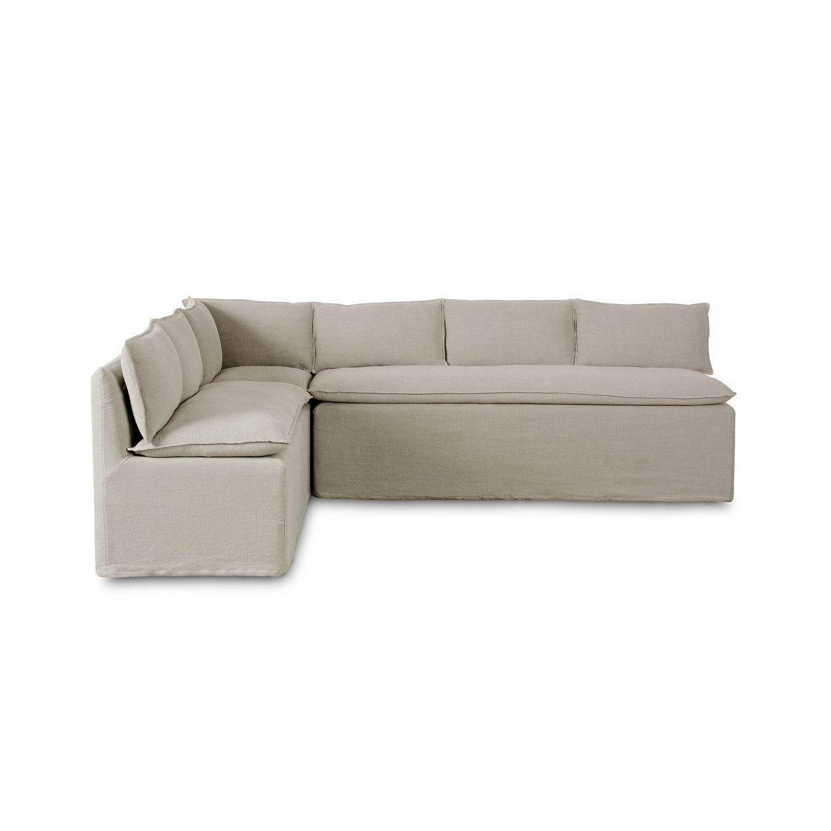 Andre Slipcover Dining Banquette, L-Shape 104"