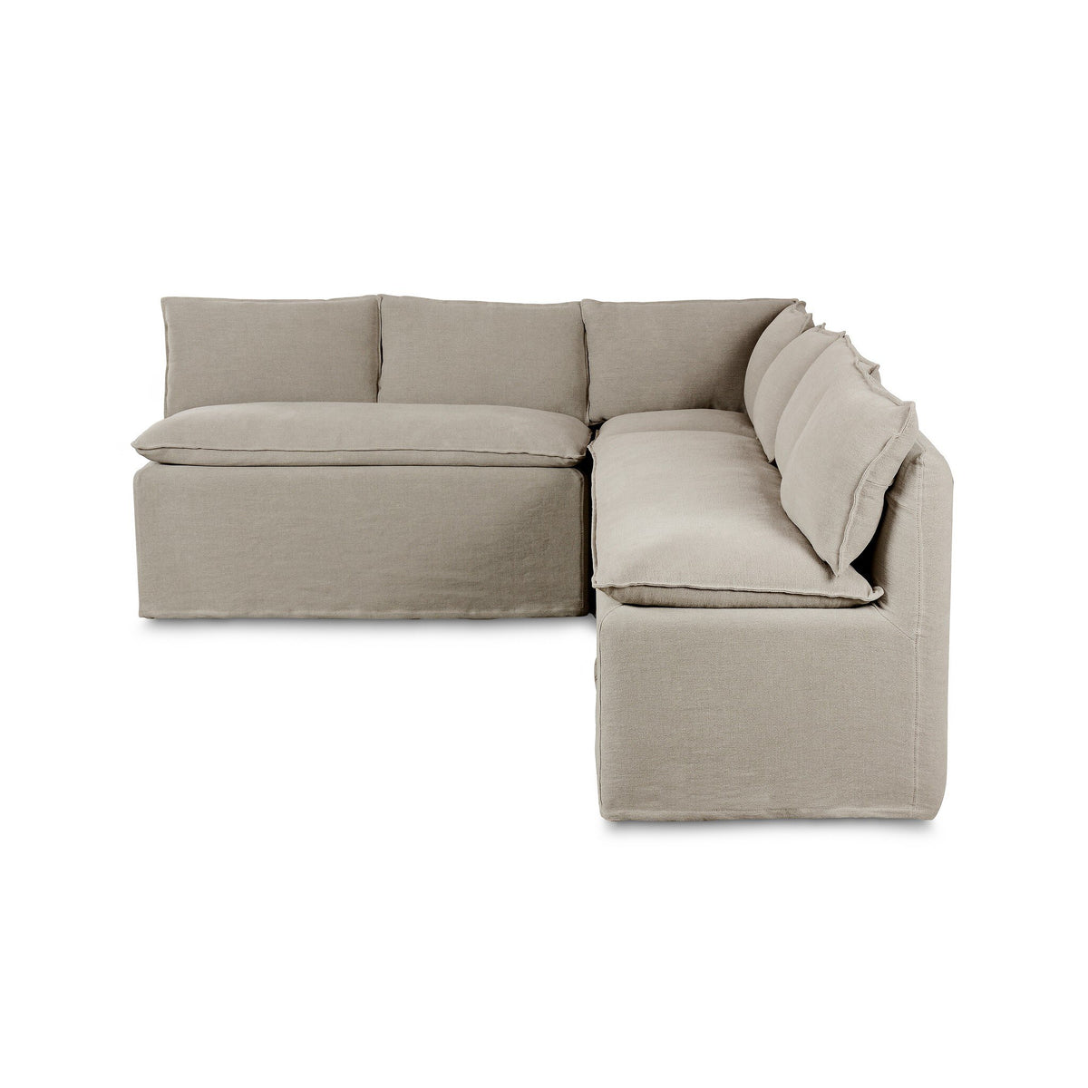 Andre Slipcover Dining Banquette, L-Shape 104"