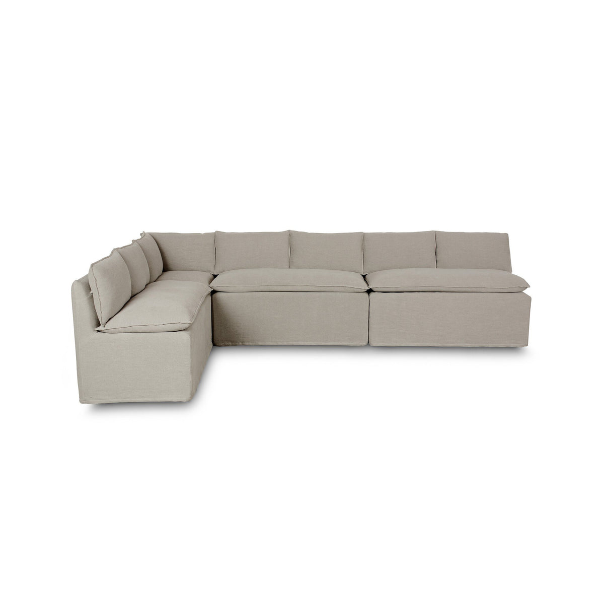 Andre Slipcover Dining Banquette, L-Shape 131"