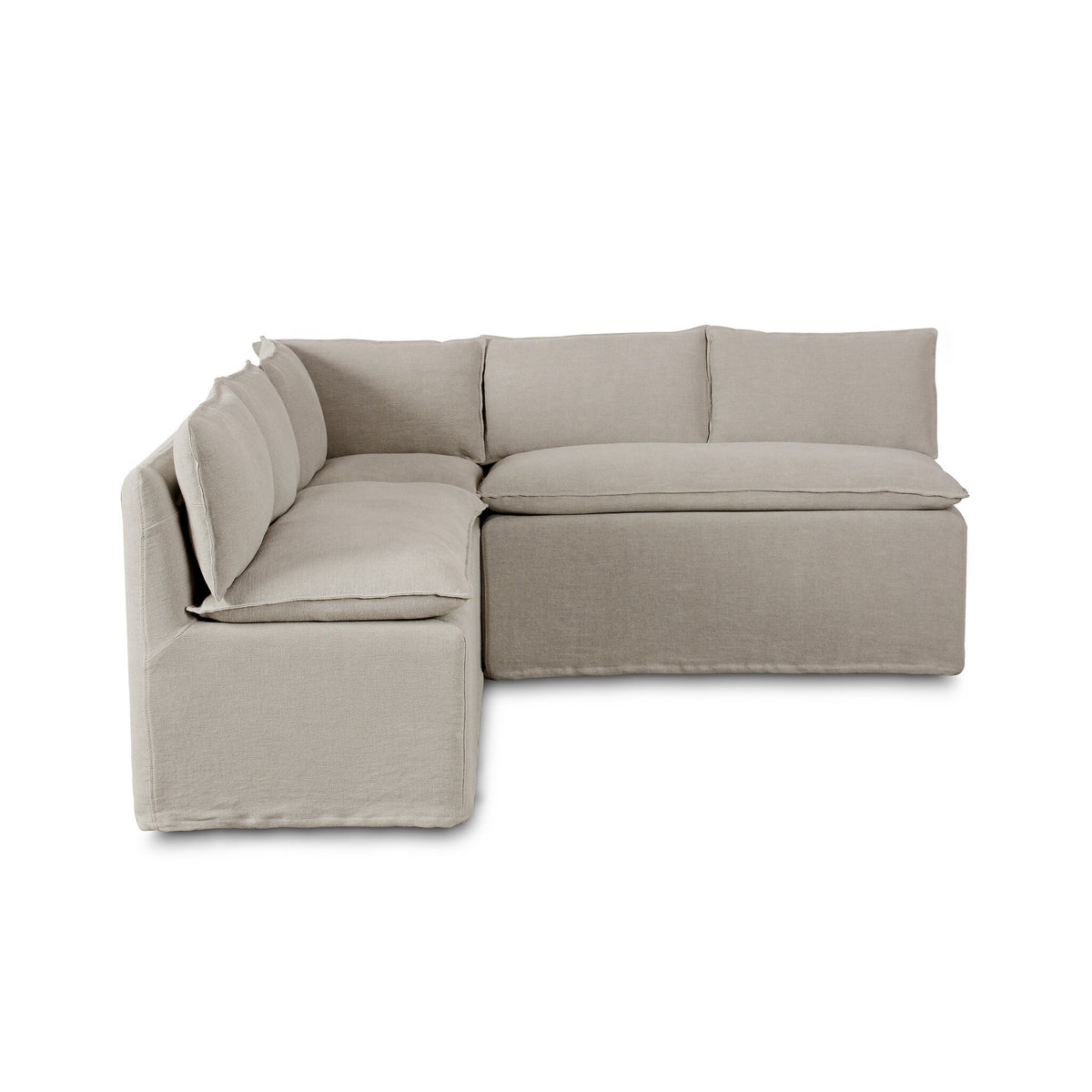 Andre Slipcover Dining Banquette, L-Shape 80"