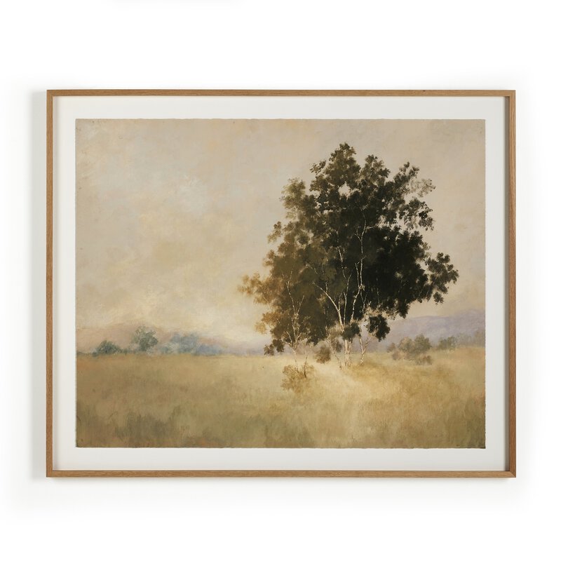 a framed picture of a tree