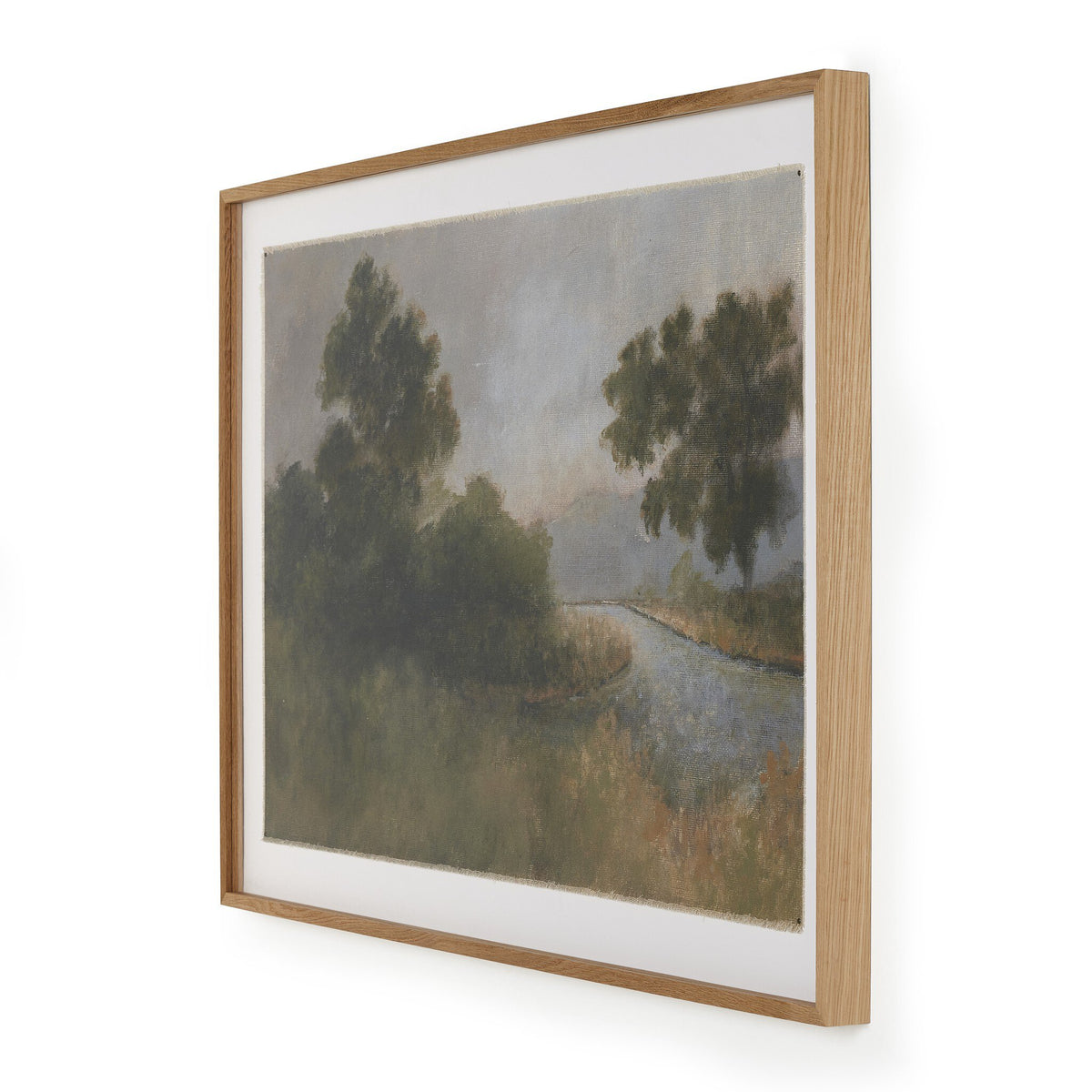 a framed picture of a landscape