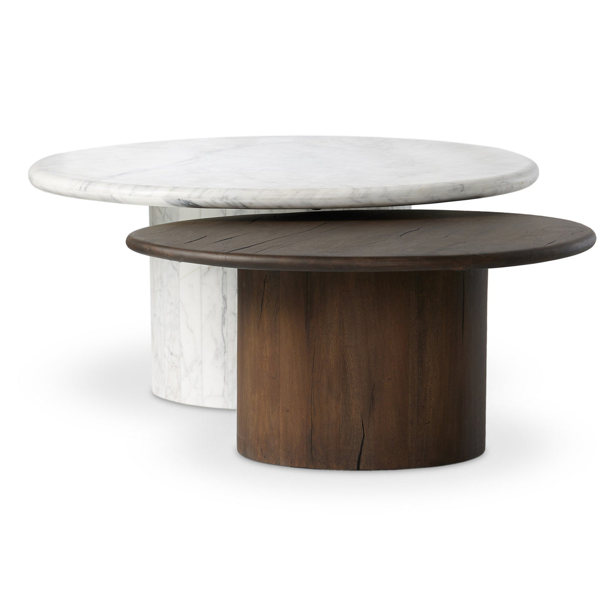 Stuart Marble Large & Wood Small Coffee Table