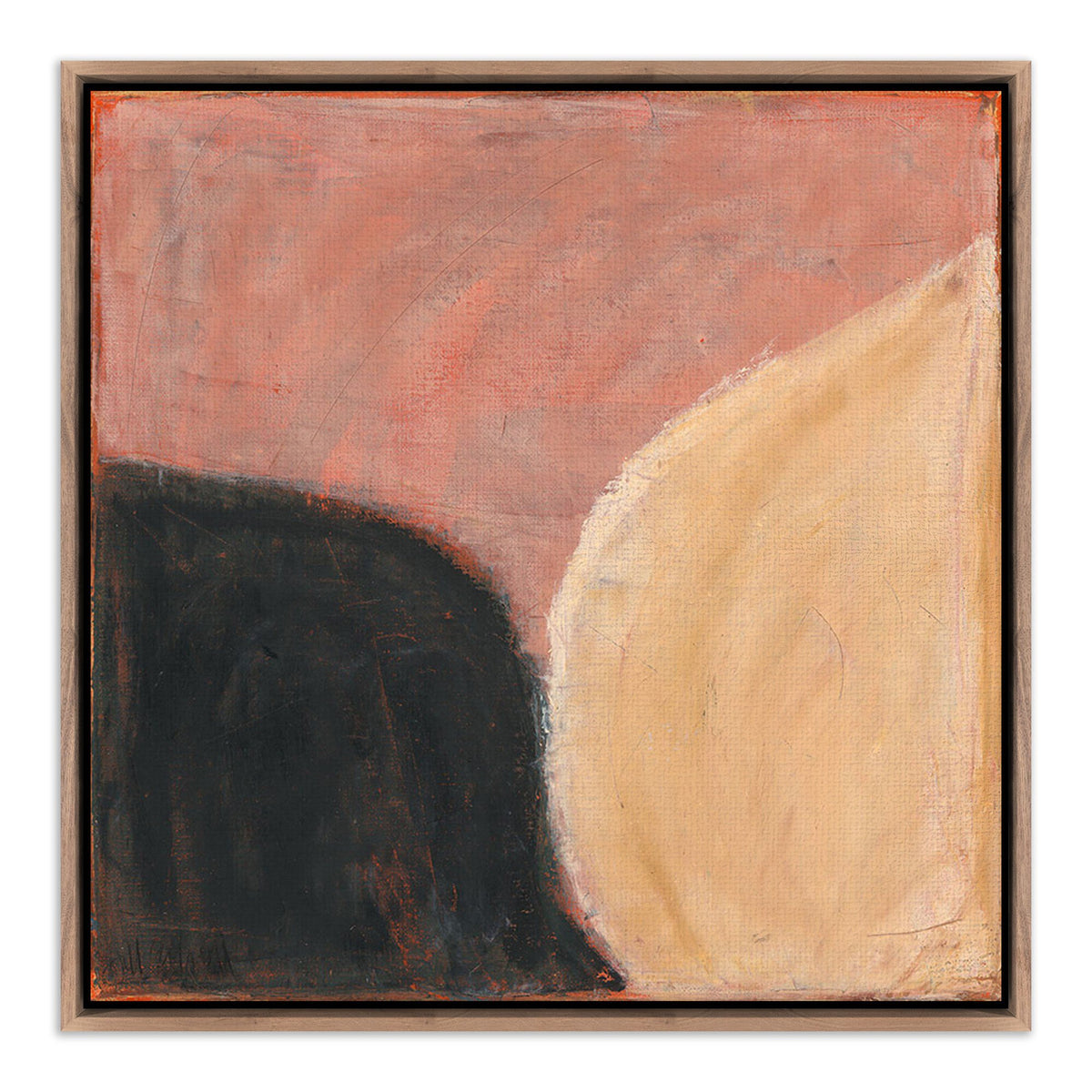 a painting of a black and white circle