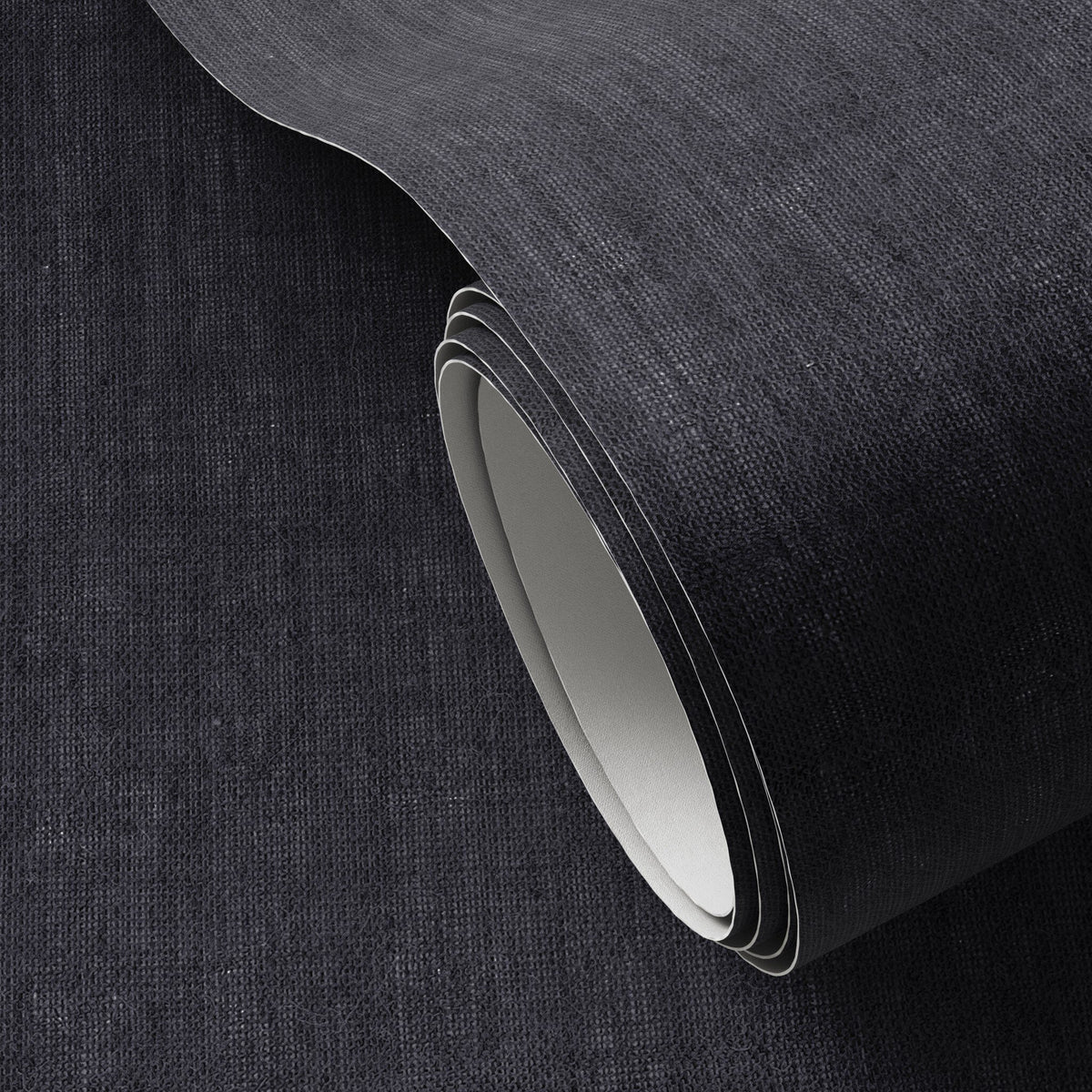 a roll of black fabric