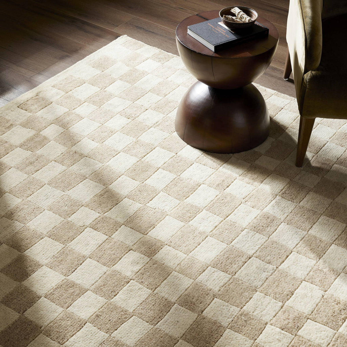 a table on a rug