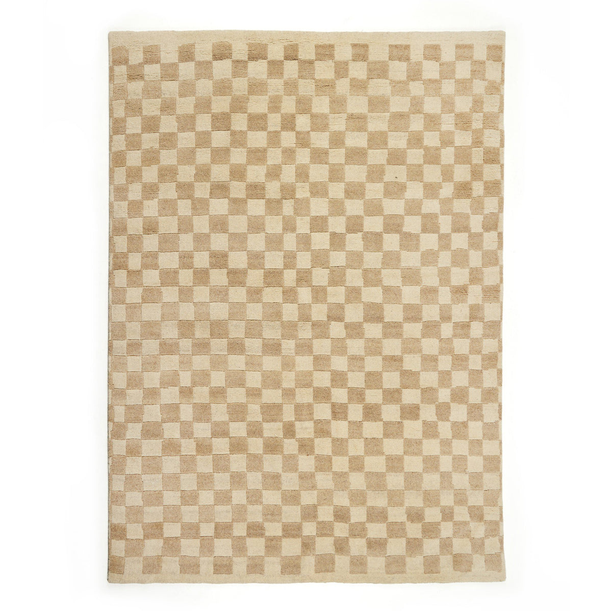 a rug with a checkered pattern