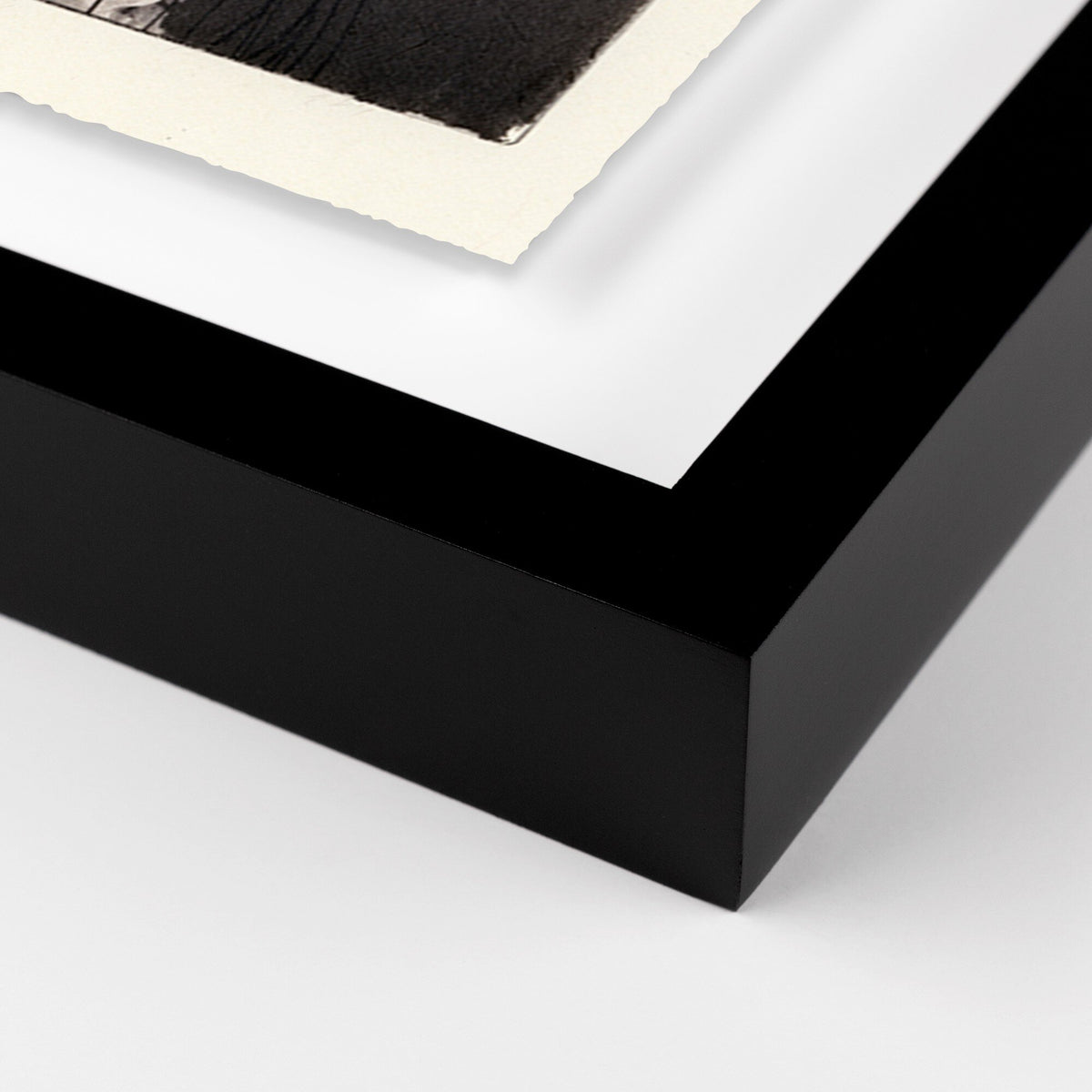 a close up of a black frame