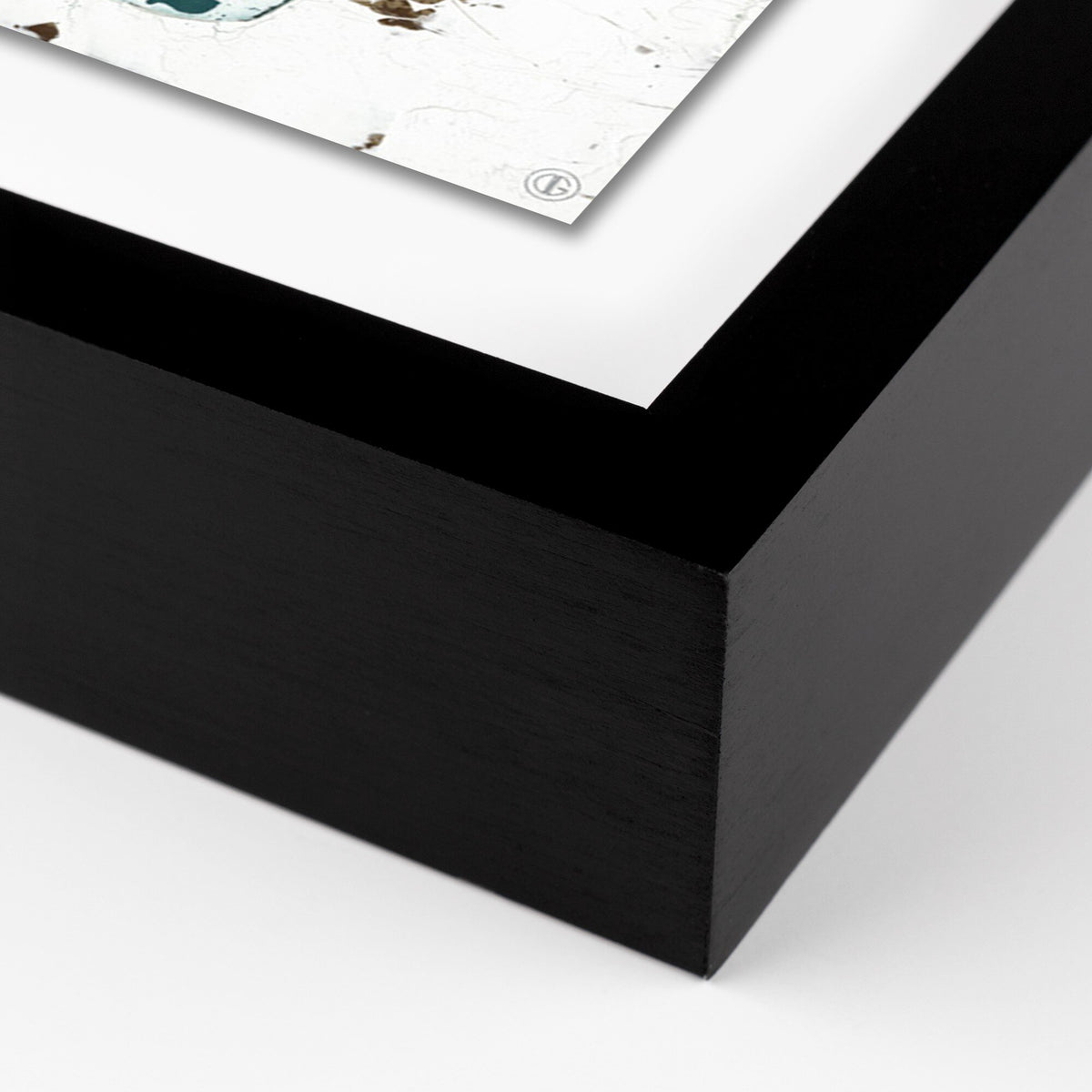 a close up of a black frame