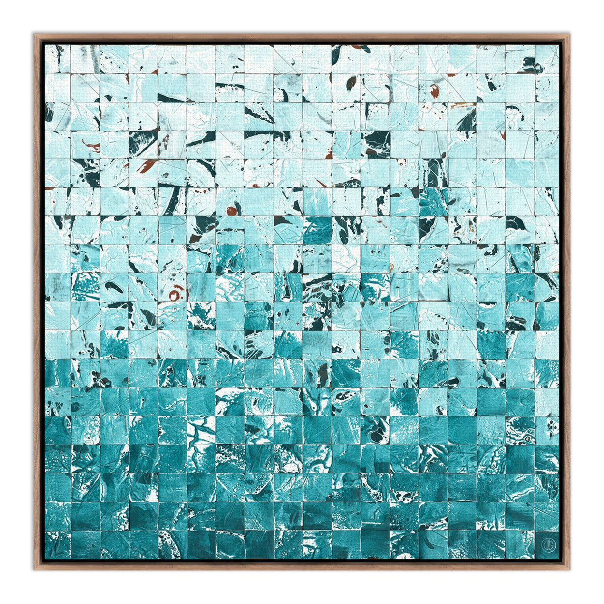 a square blue and white tile