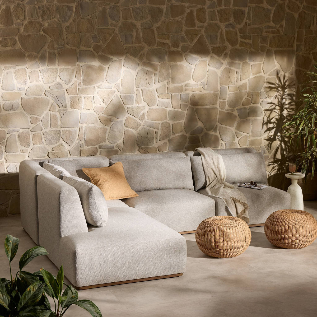 Adler Outdoor 4pc Sectional-Raf Bumper Chaise