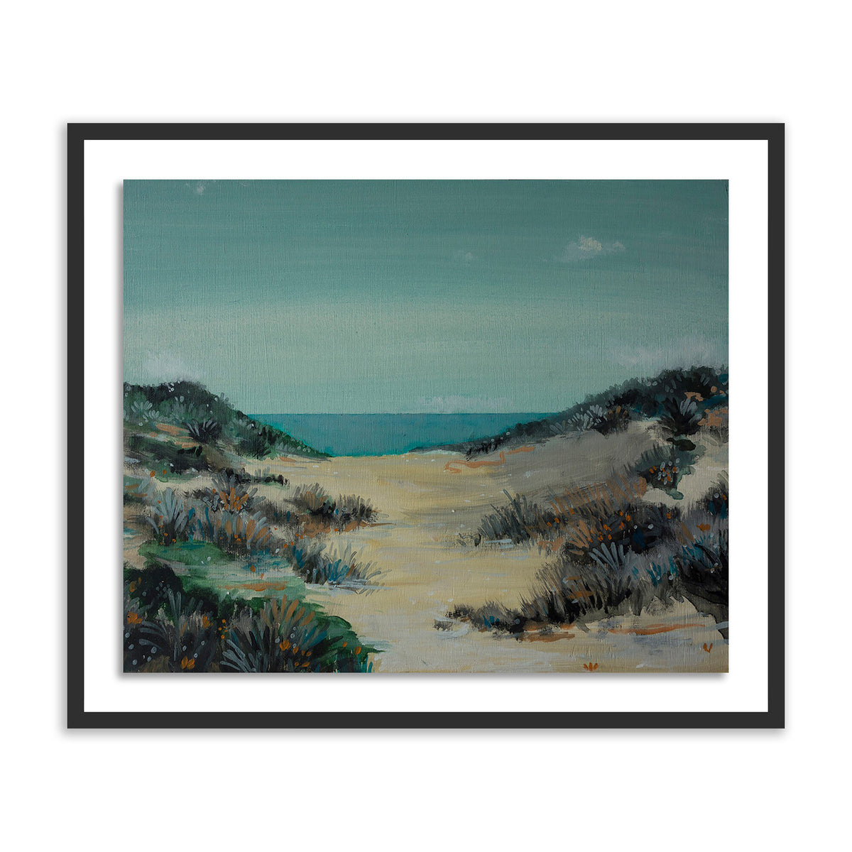 a painting of a beach