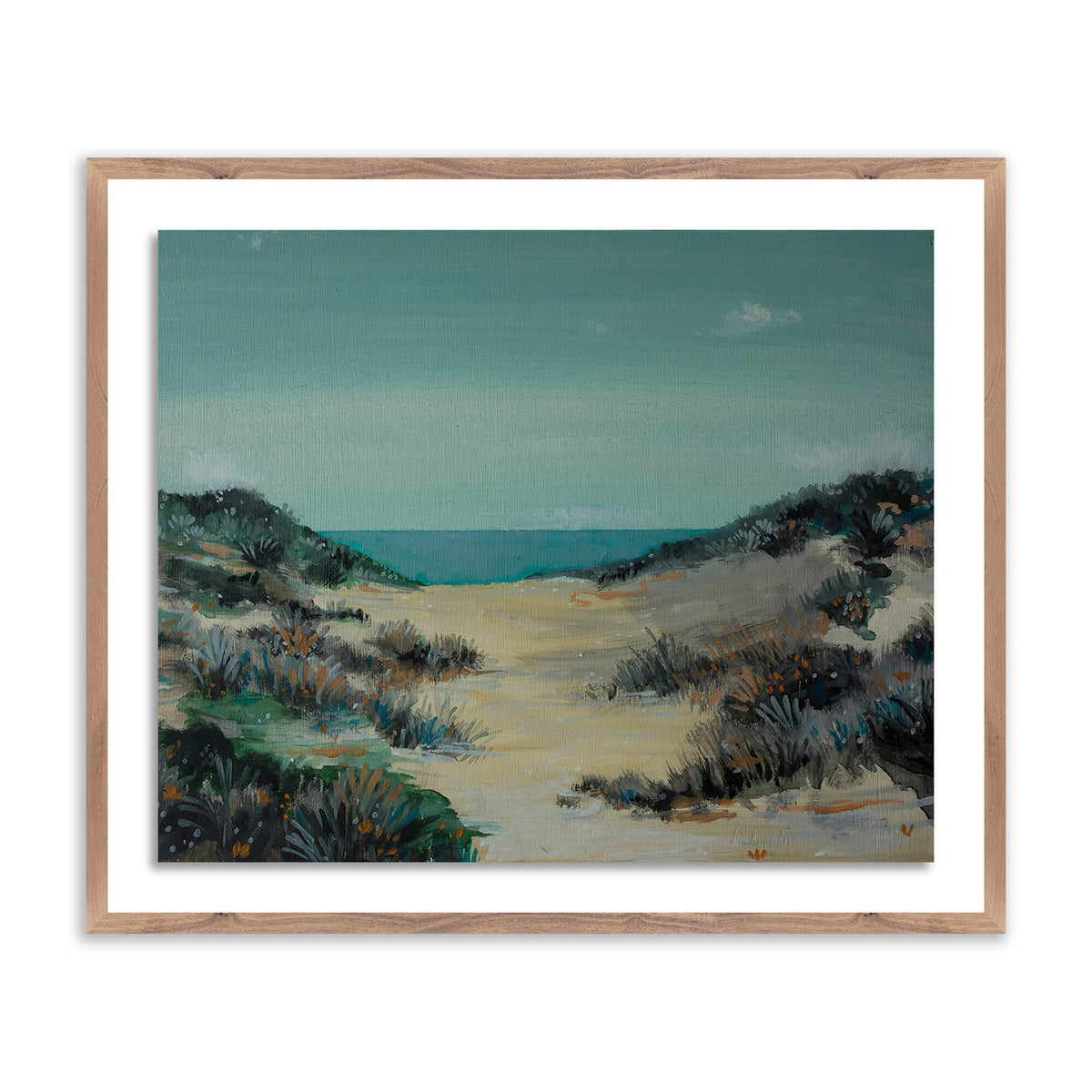 a painting of a beach