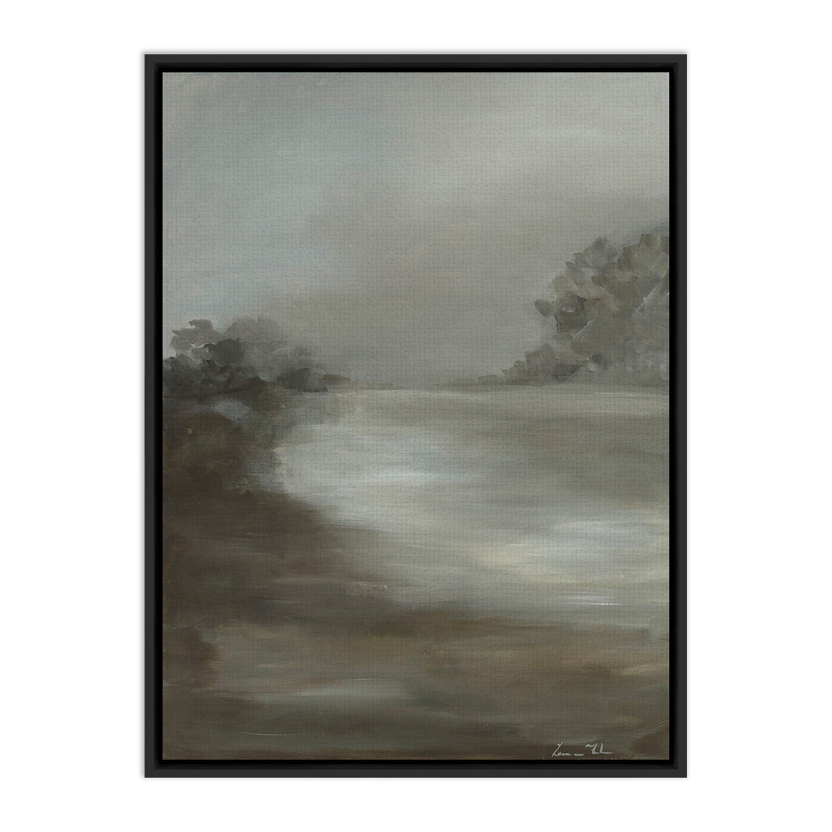 a painting of a river