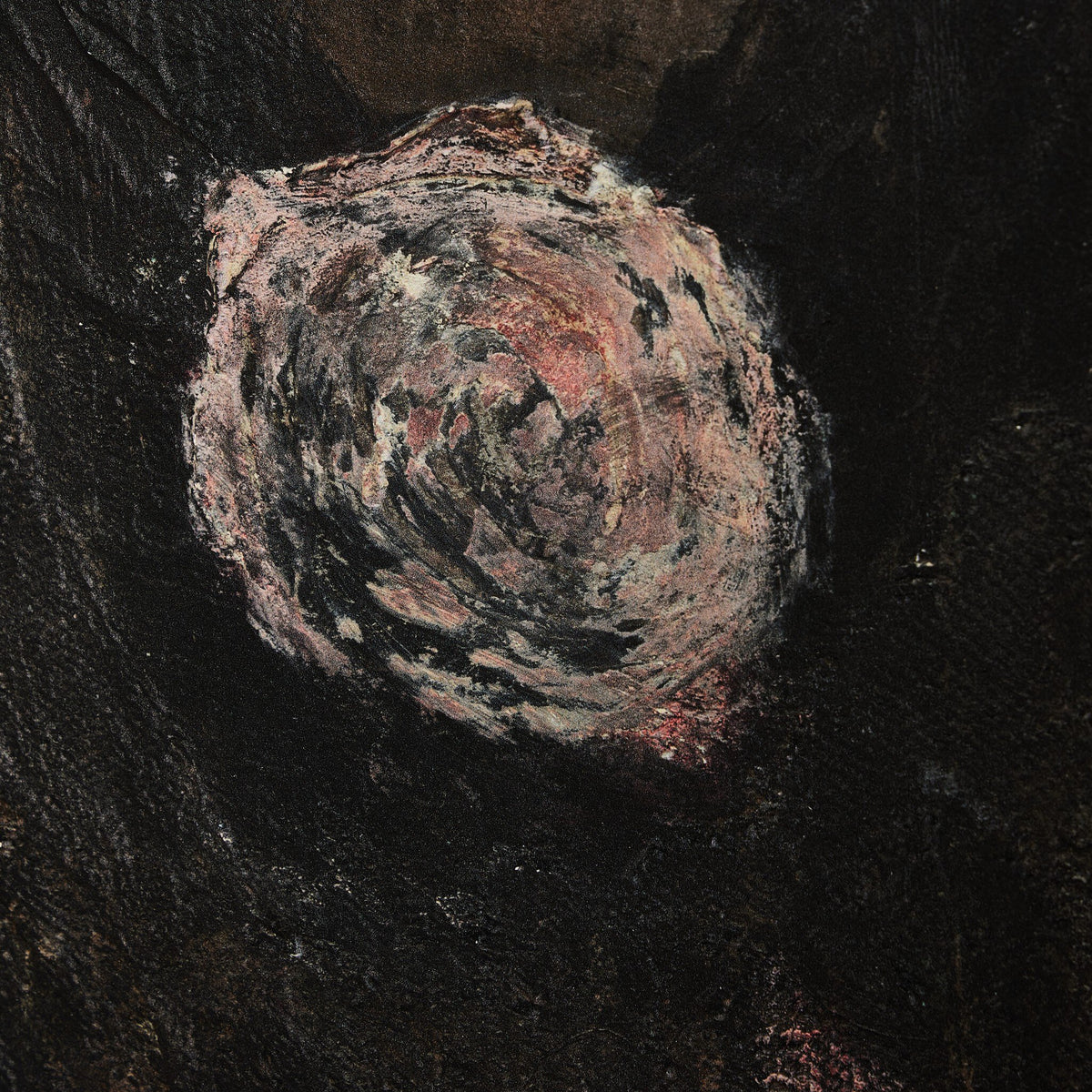 a close up of a painting