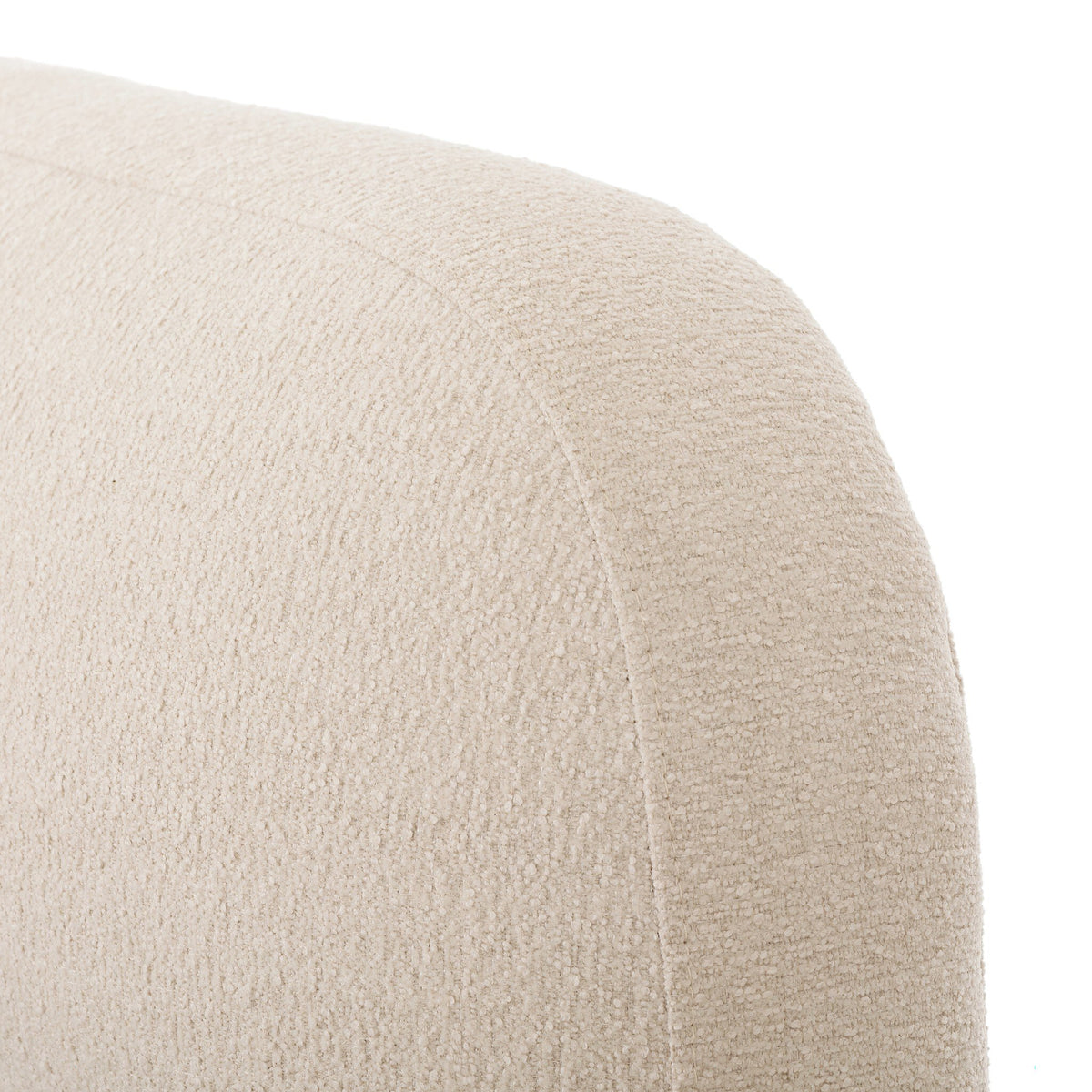 a close up of a white couch