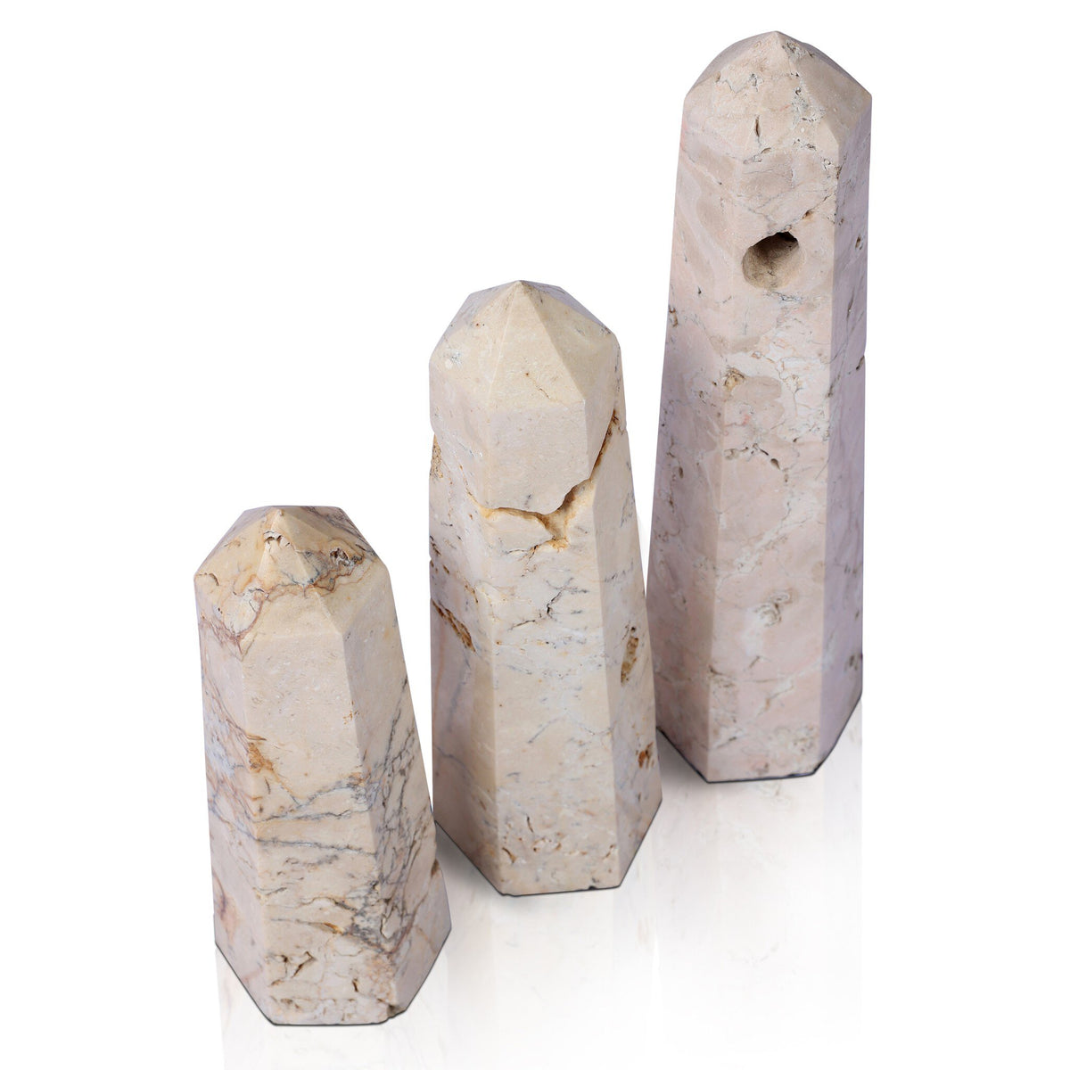 Travertine Obelisk Set