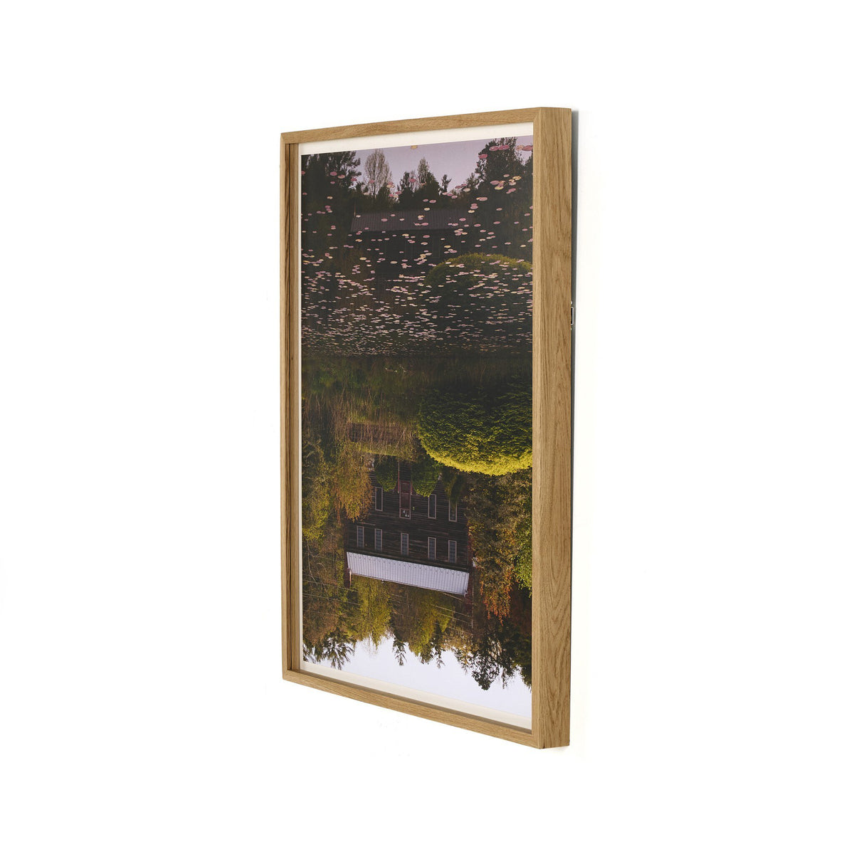 a picture of a landscape on a wall