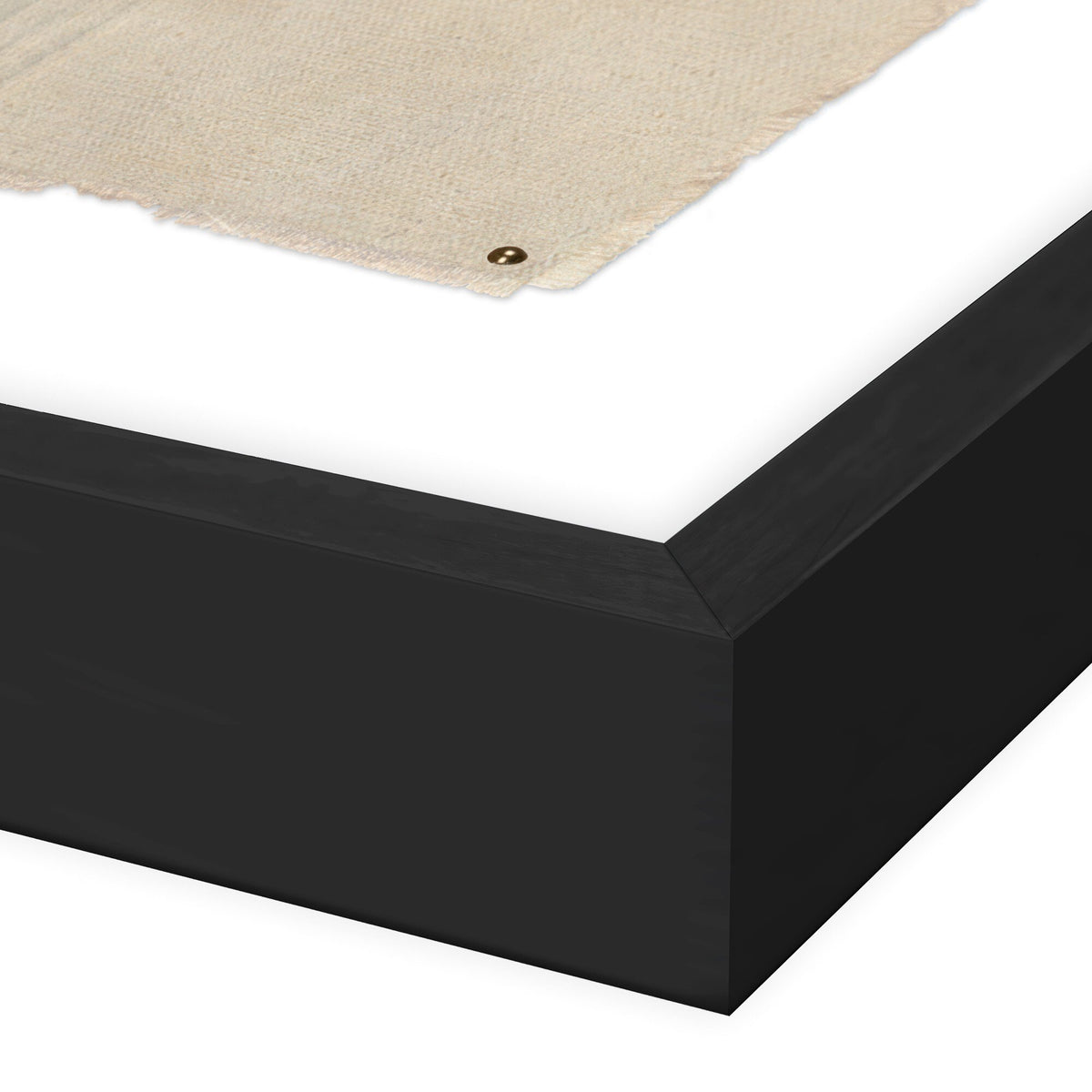 a black box frame with a white surface