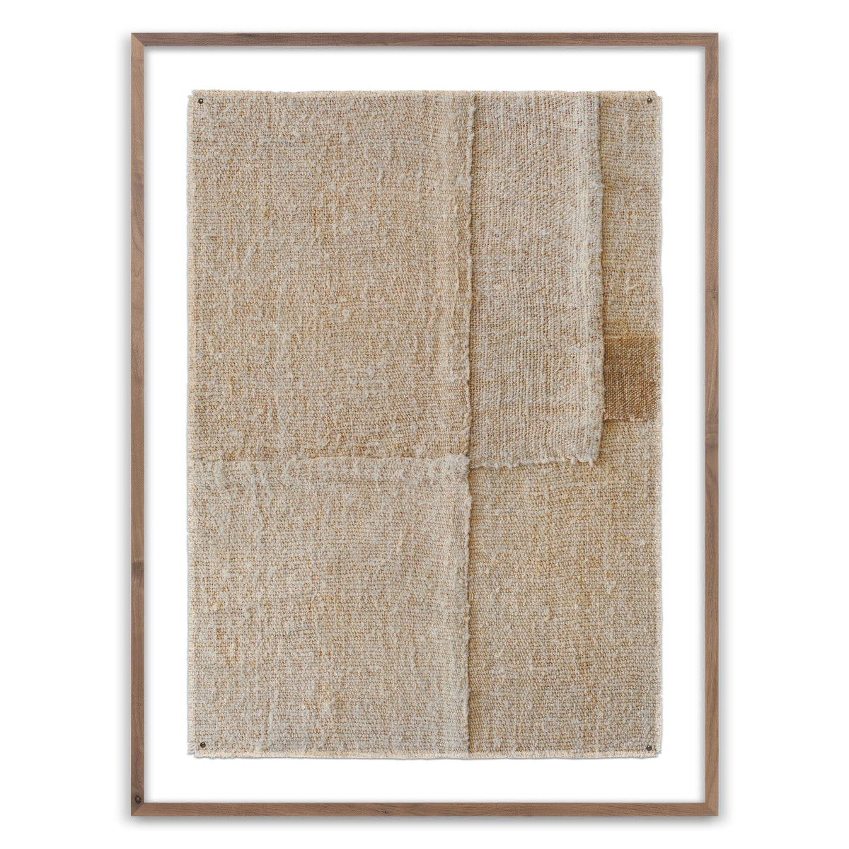 a piece of burlap in a frame