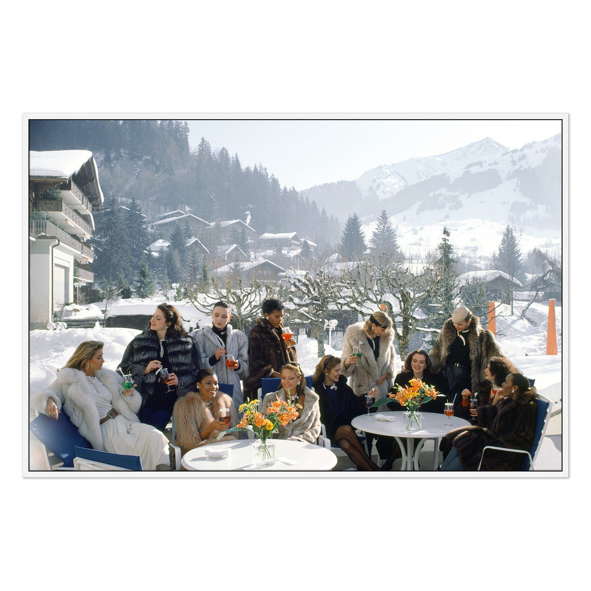 Drinks At Gstaad By Slim Aarons