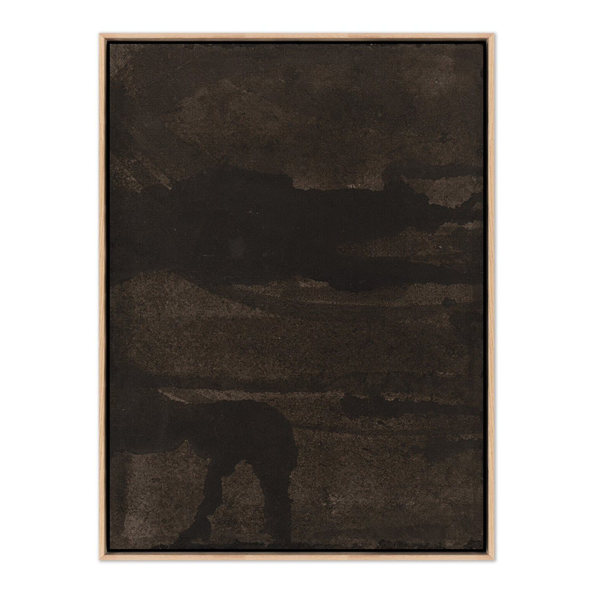 a black rectangular frame with a wooden border