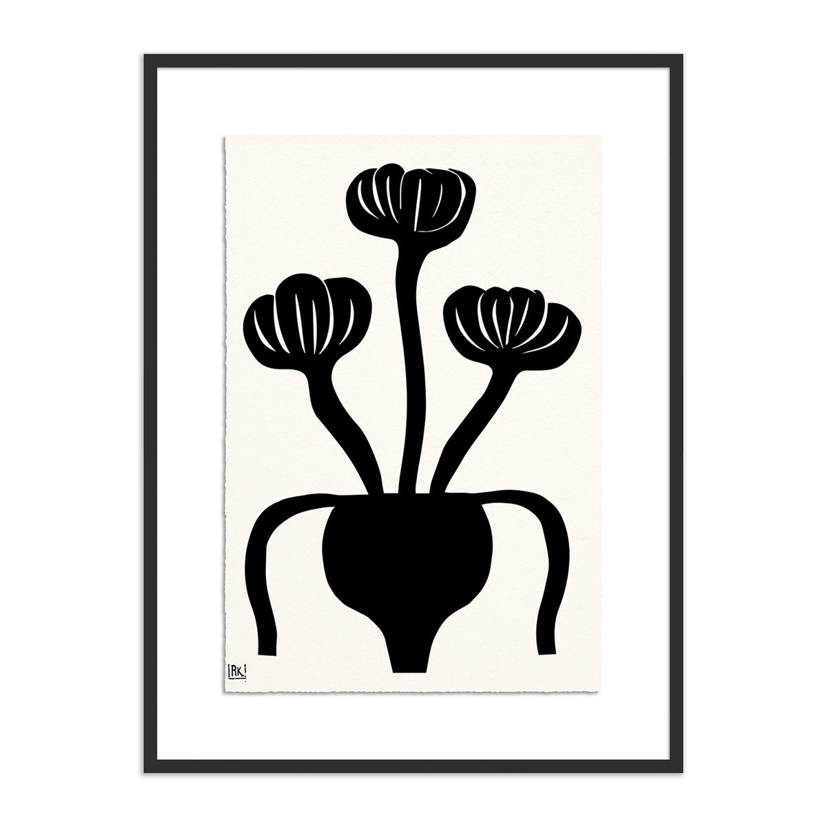 a black and white picture of a plant
