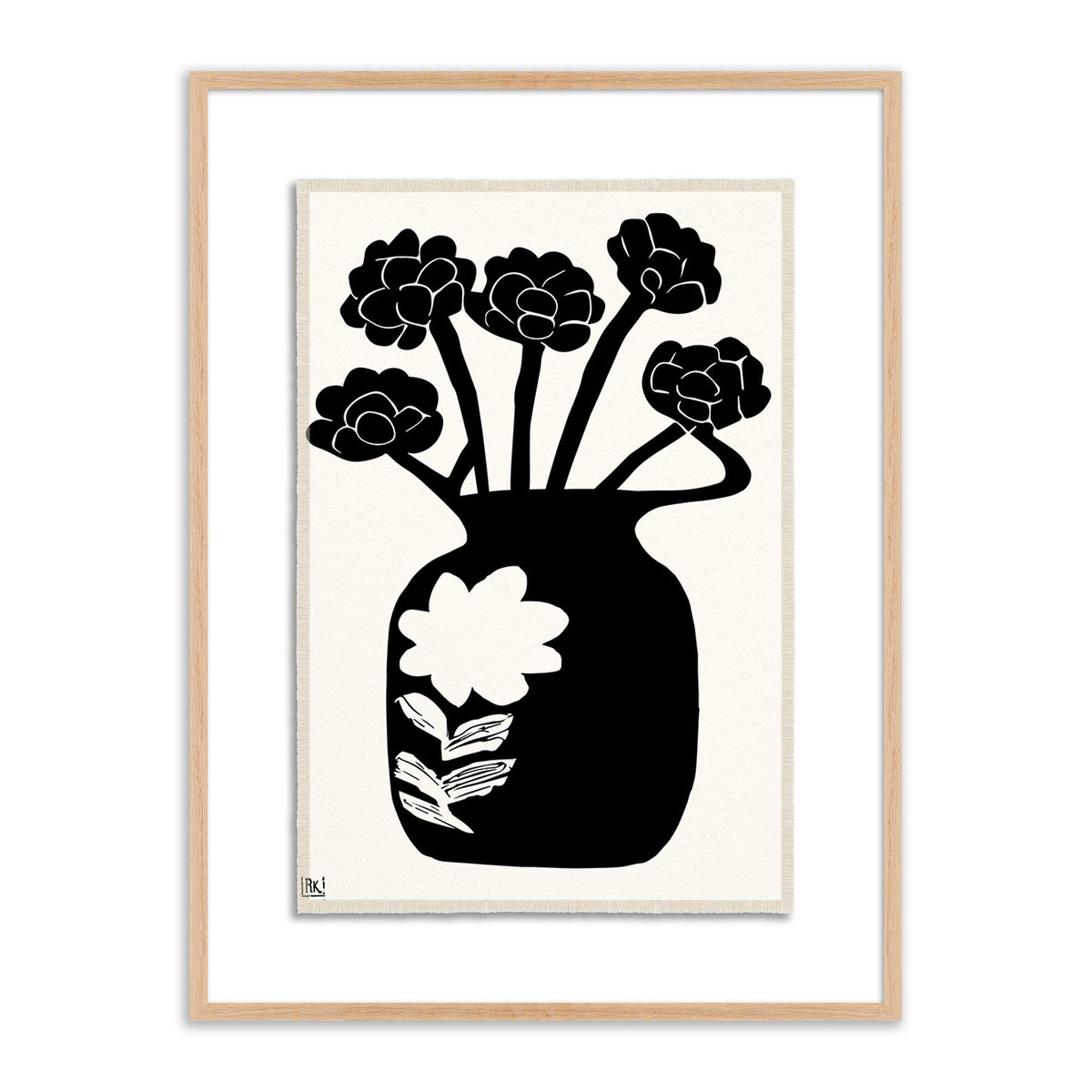 Woodblock Floral Iv By Roseanne Kenny