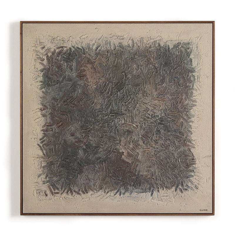 a painting of a square with a brown frame