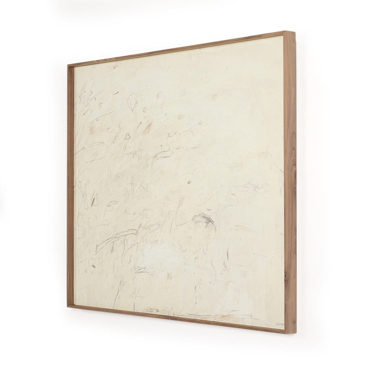a white square frame with brown border