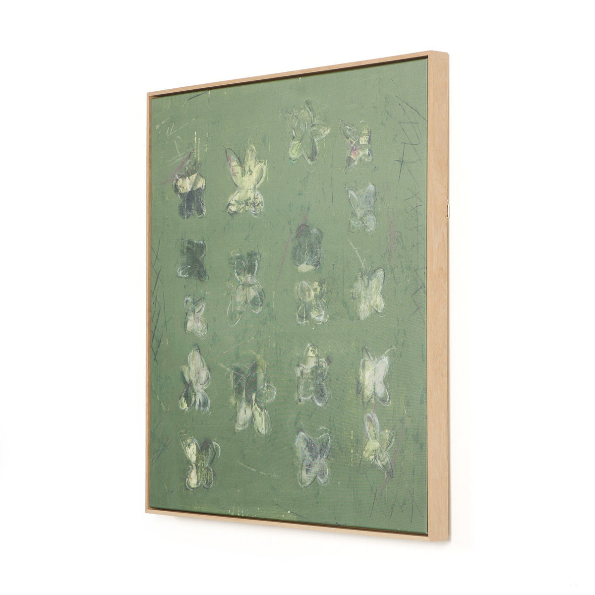 a green board with butterflies on it