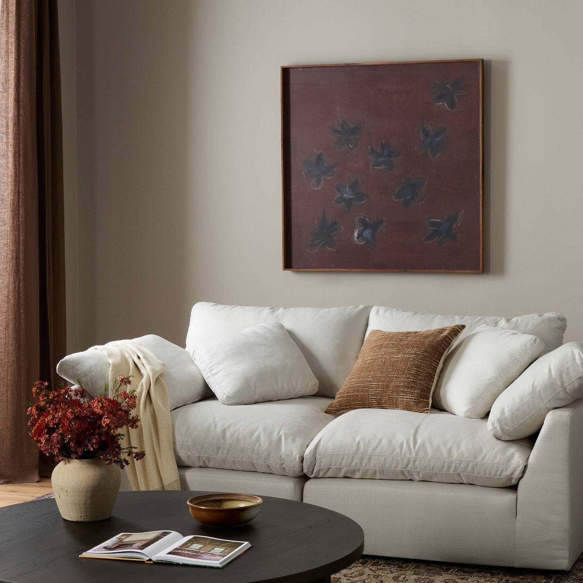a white couch in a room