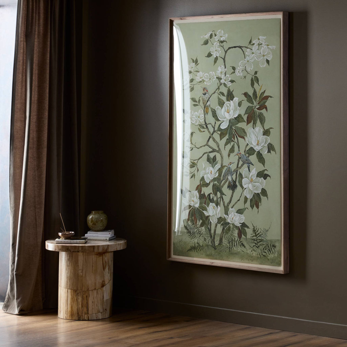 a framed picture on a wall