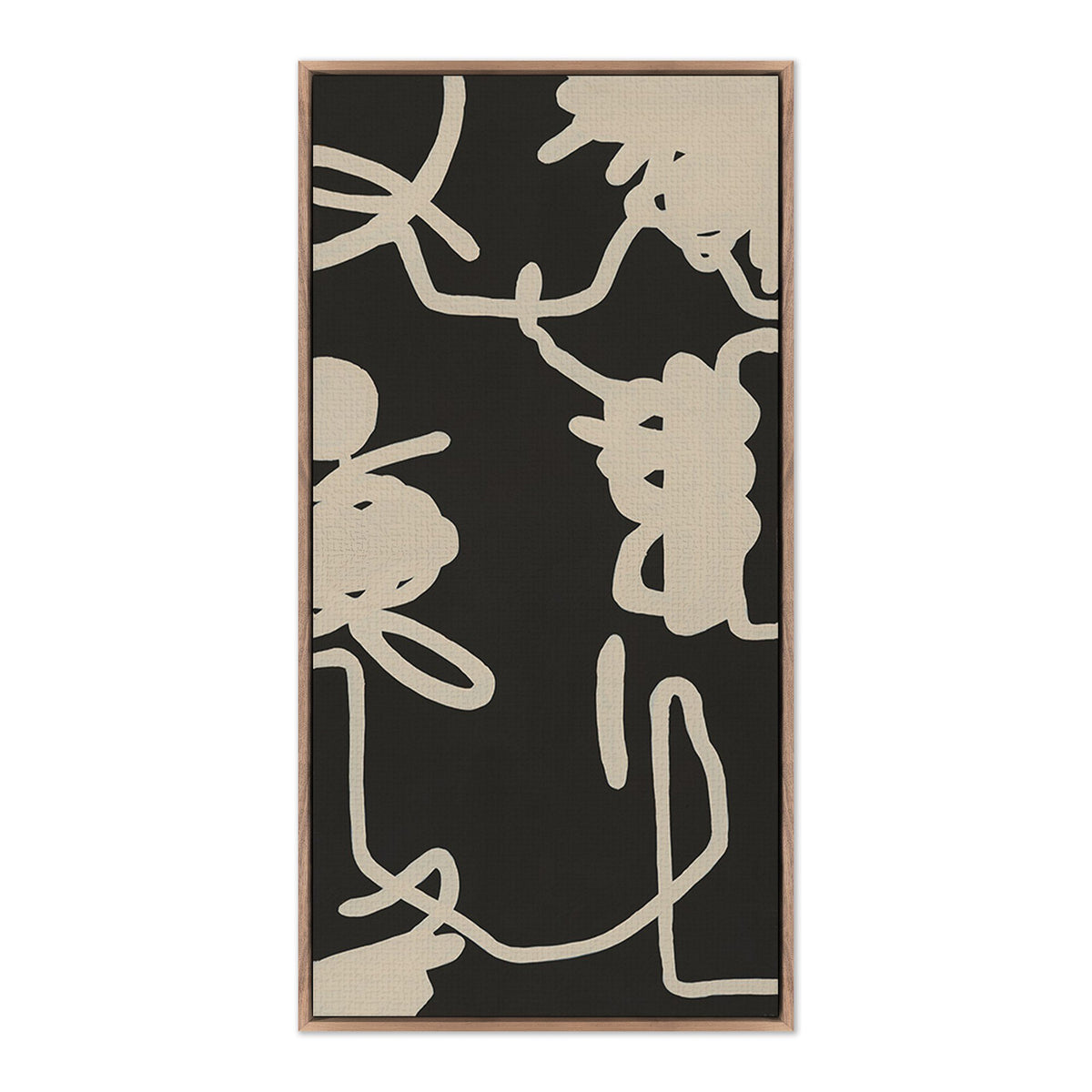 a black and white rectangular object with a wooden frame
