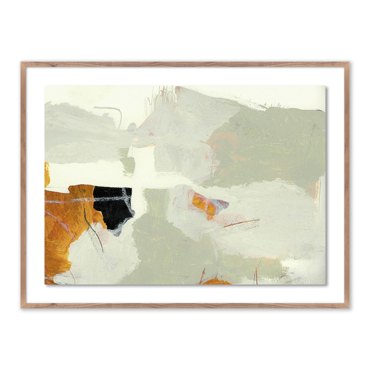 a painting in a wood frame
