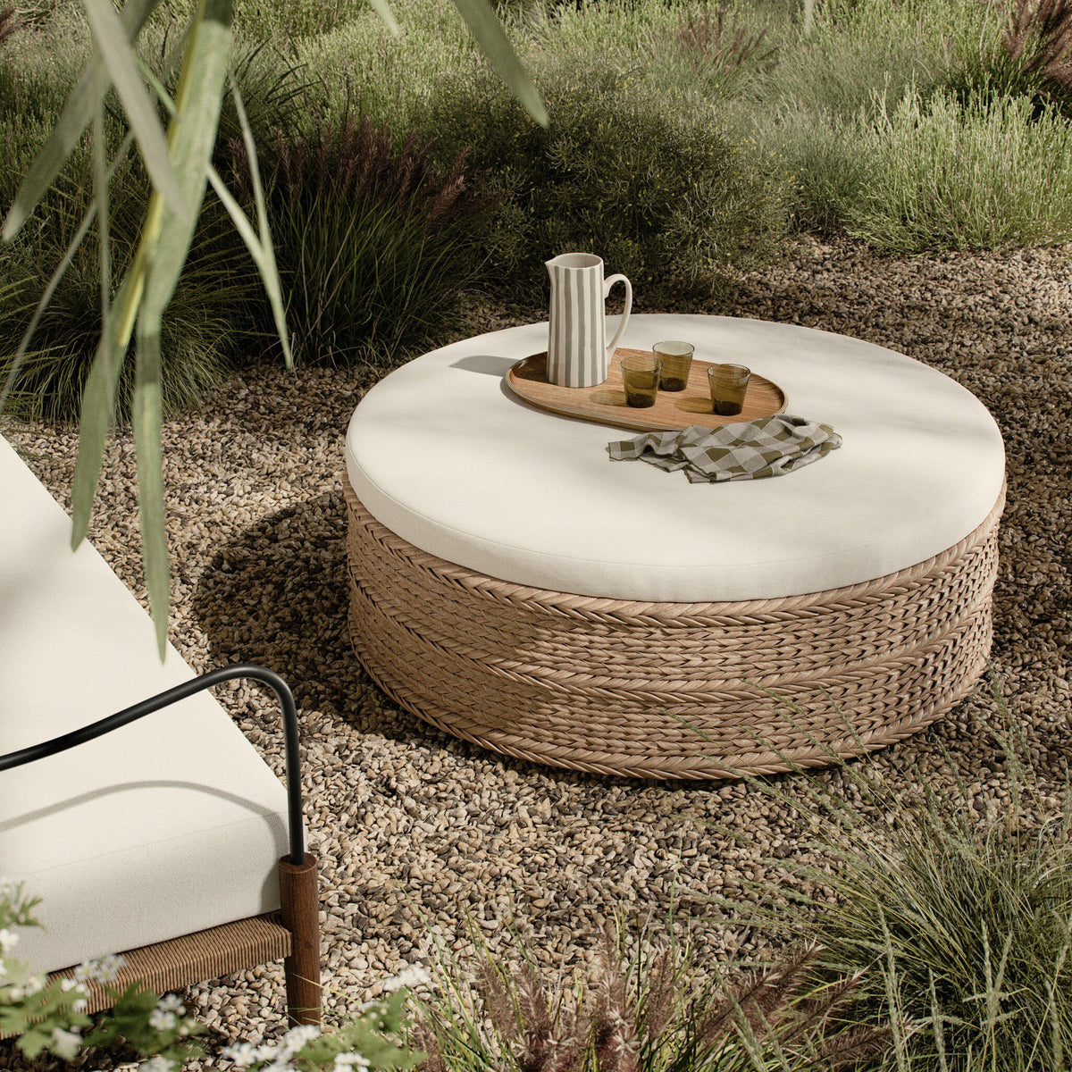Rowan Outdoor Ottoman-48"