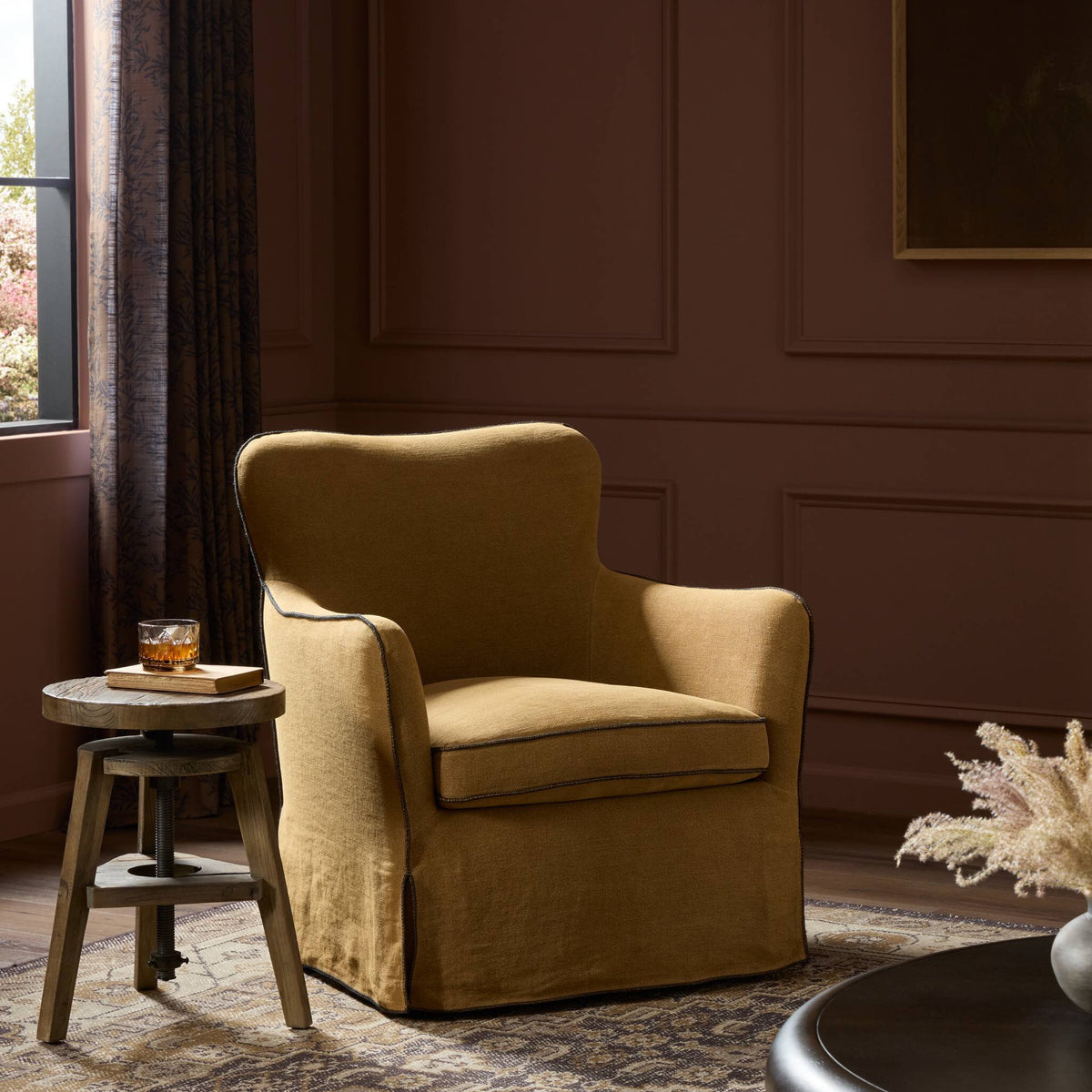 Devon Slipcover Swivel Chair