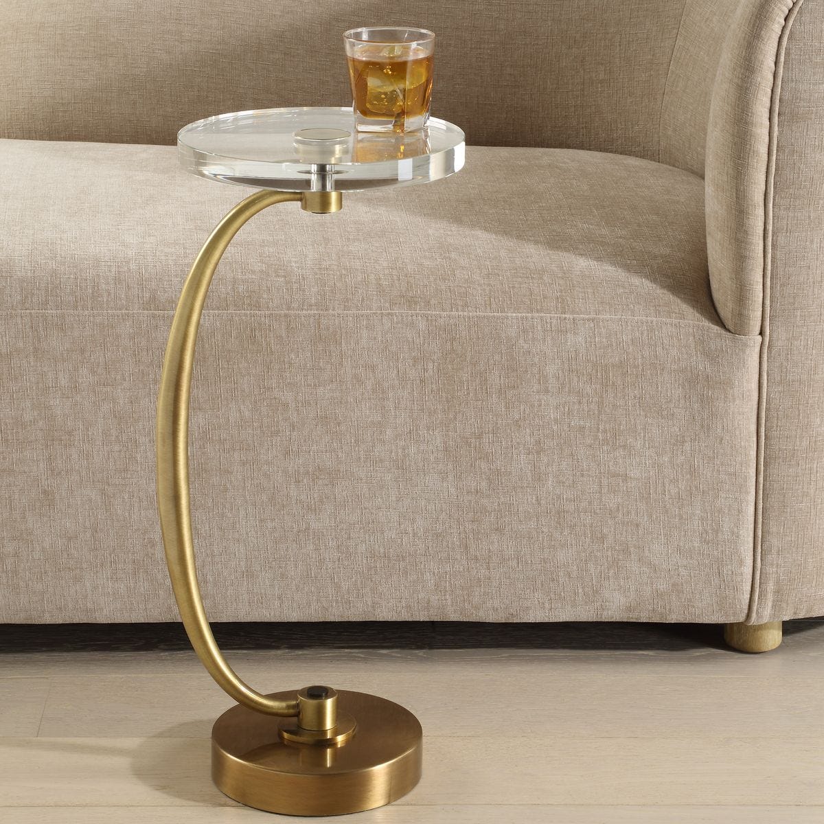 Waveney Drink Table, Brass