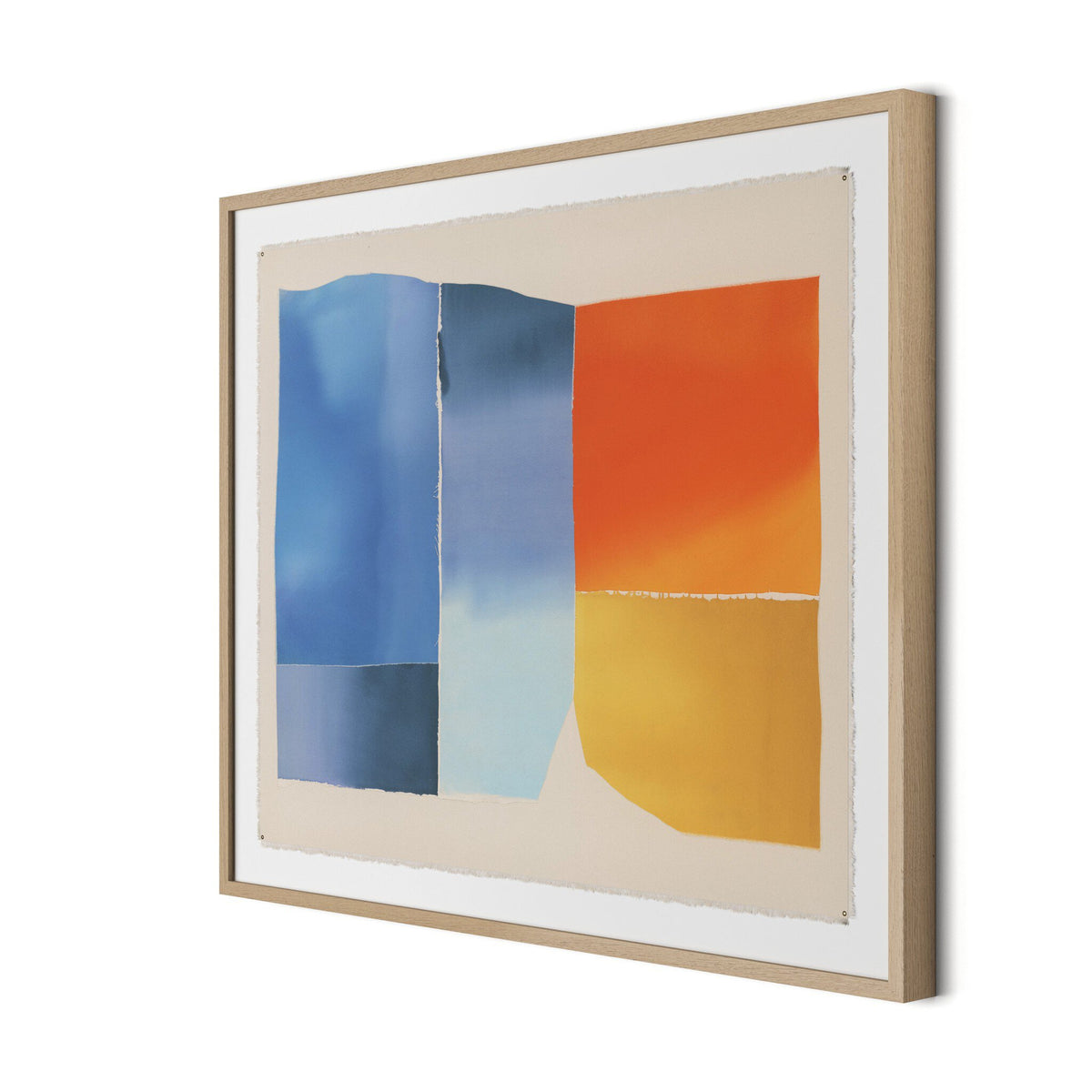 a framed art piece on a wall