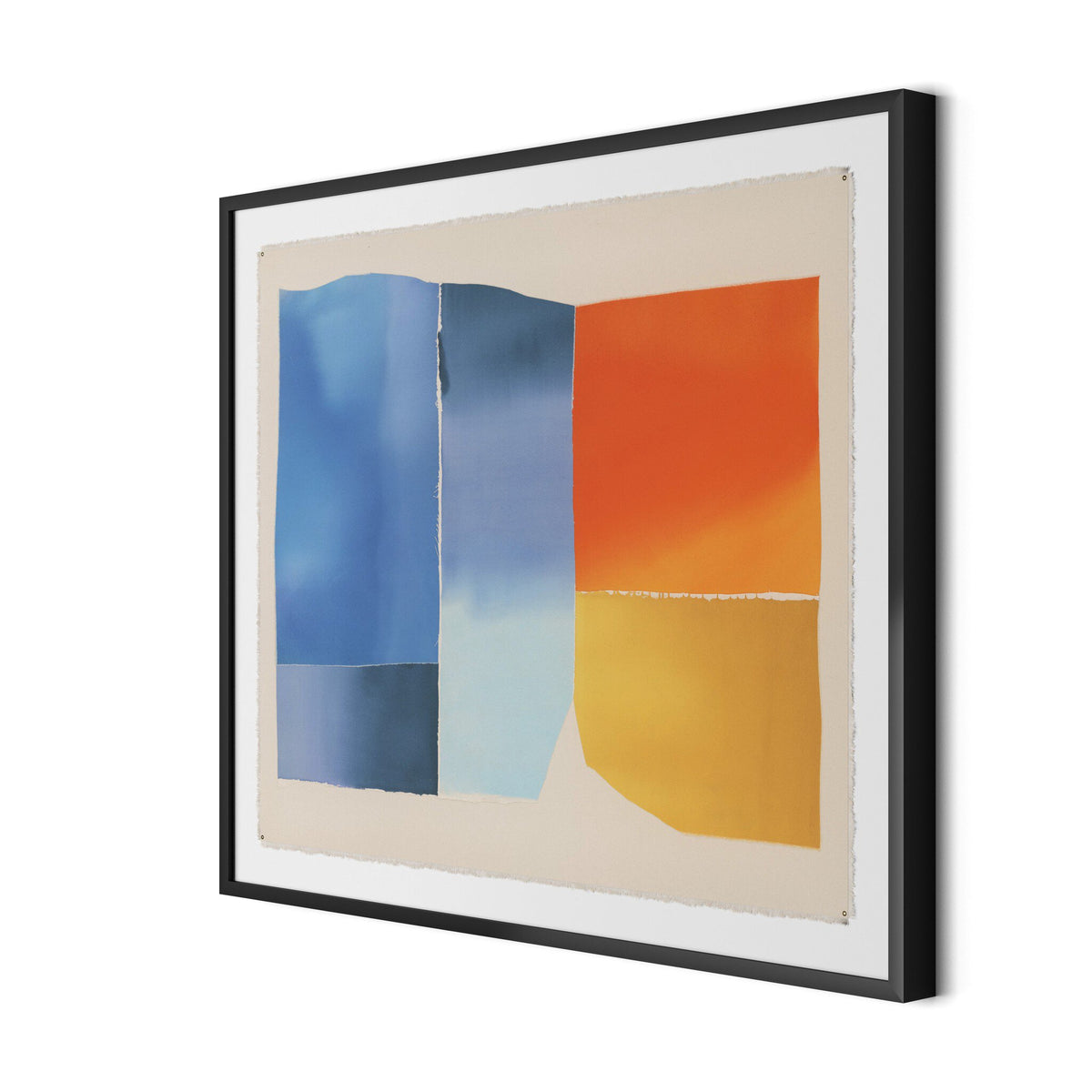 a framed art piece on a wall