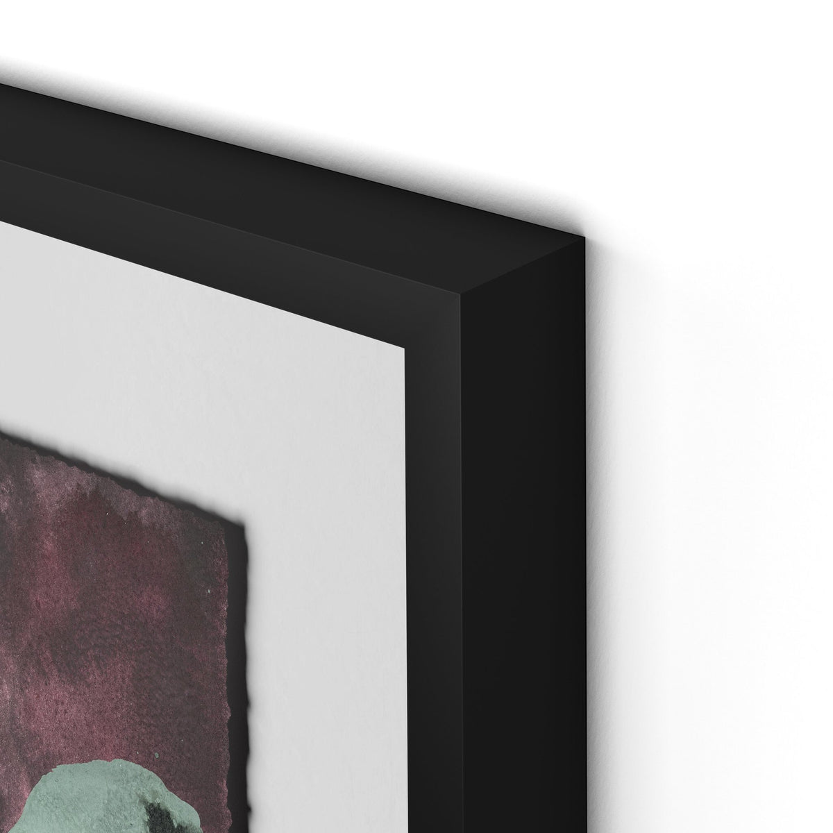 a black frame with a picture of a green bird