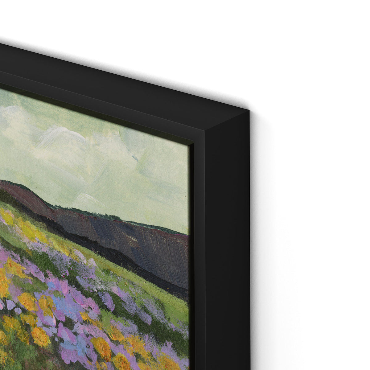 a painting of a field of flowers