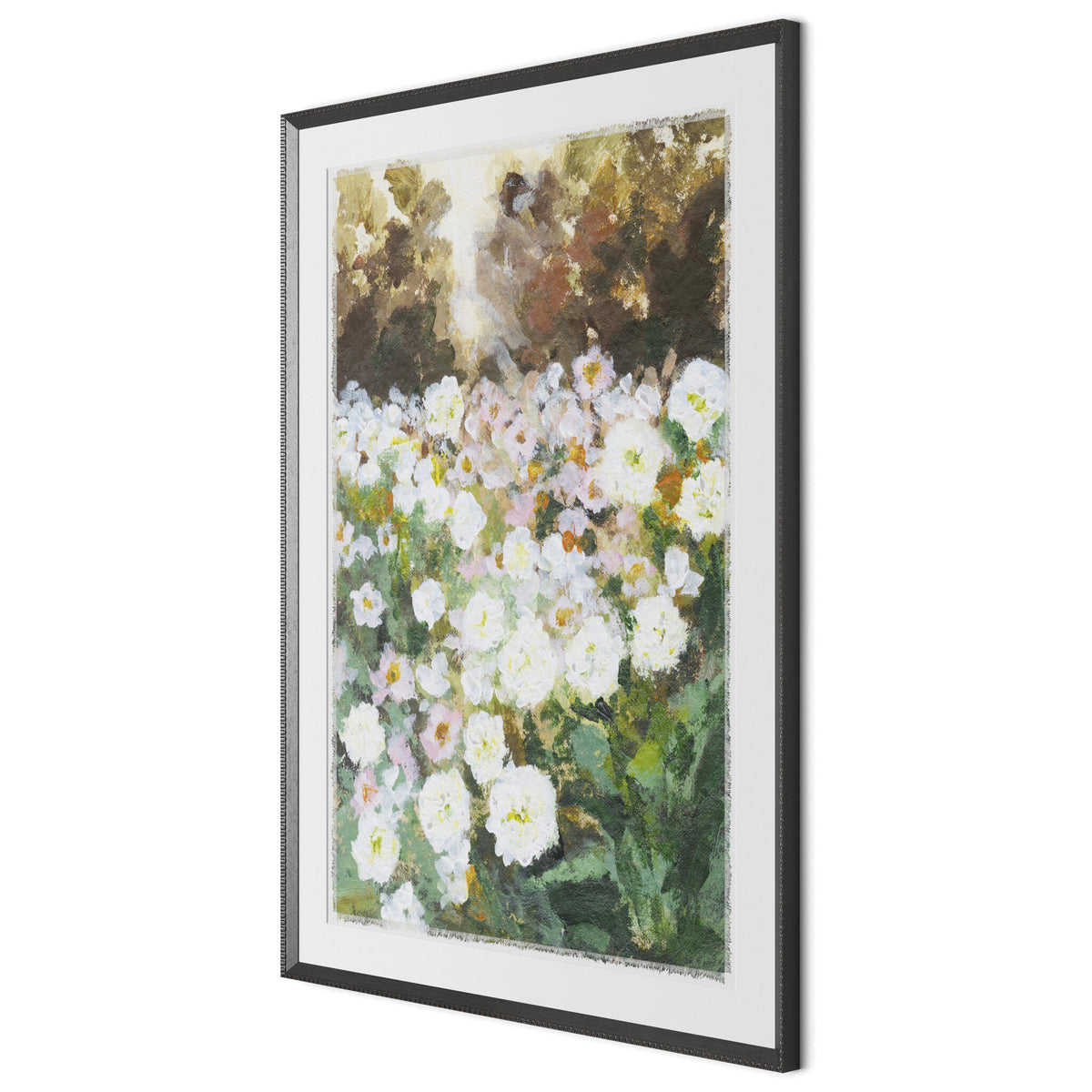 a framed picture of flowers