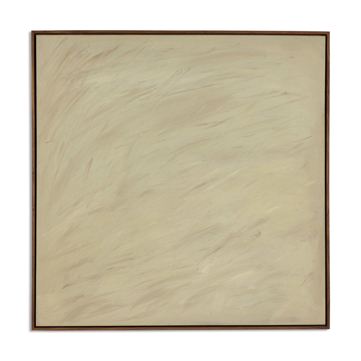 a square painting with a brown frame