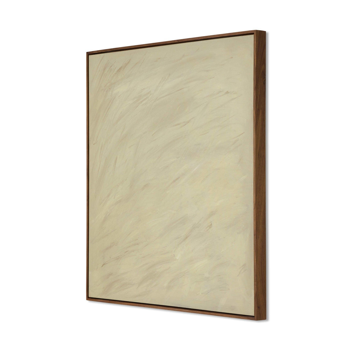 a white rectangular frame with brown border