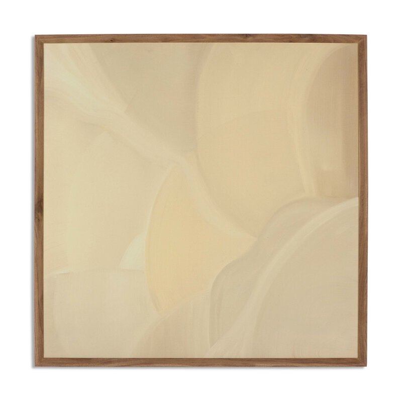a square painting with a wooden frame
