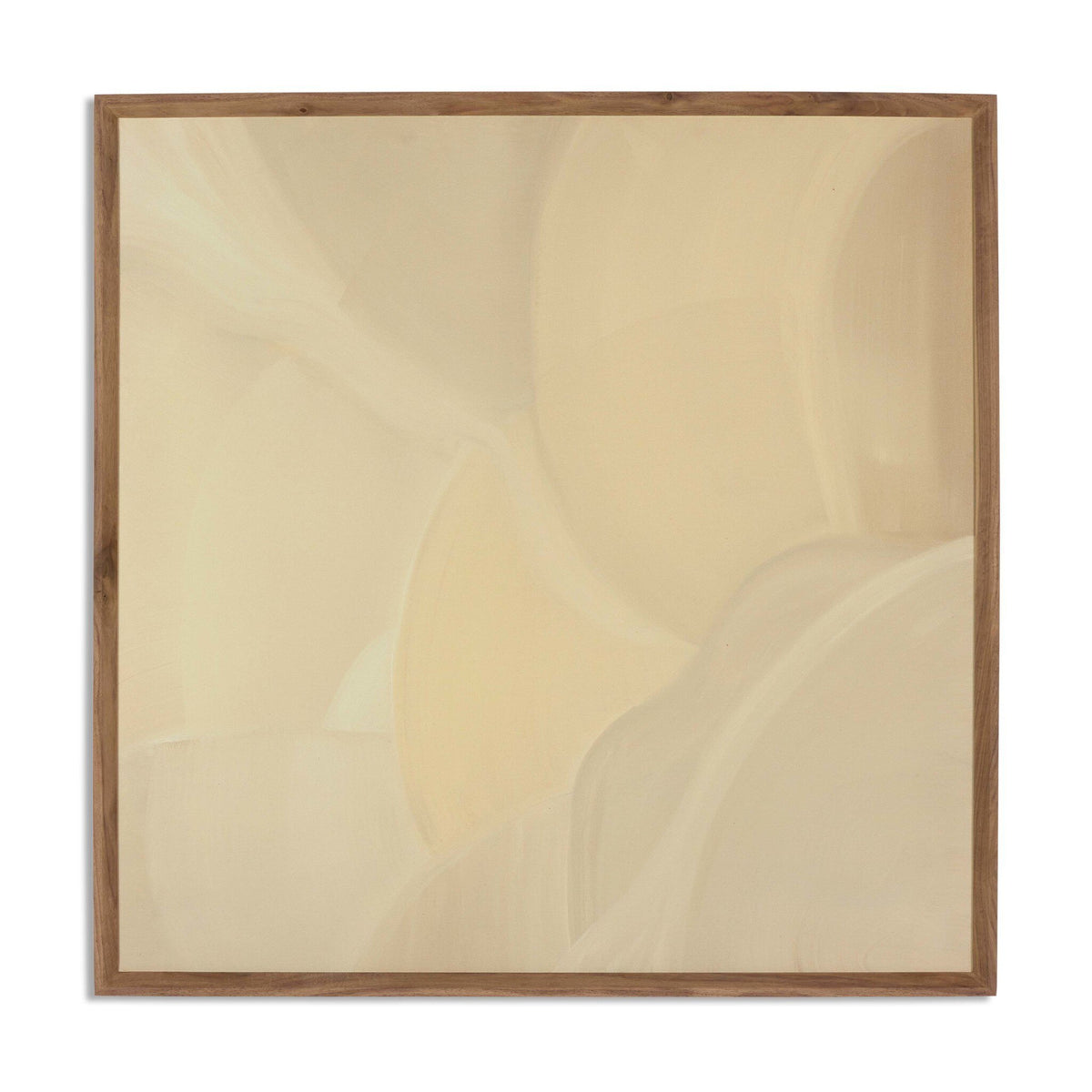 a square picture frame with a wooden border