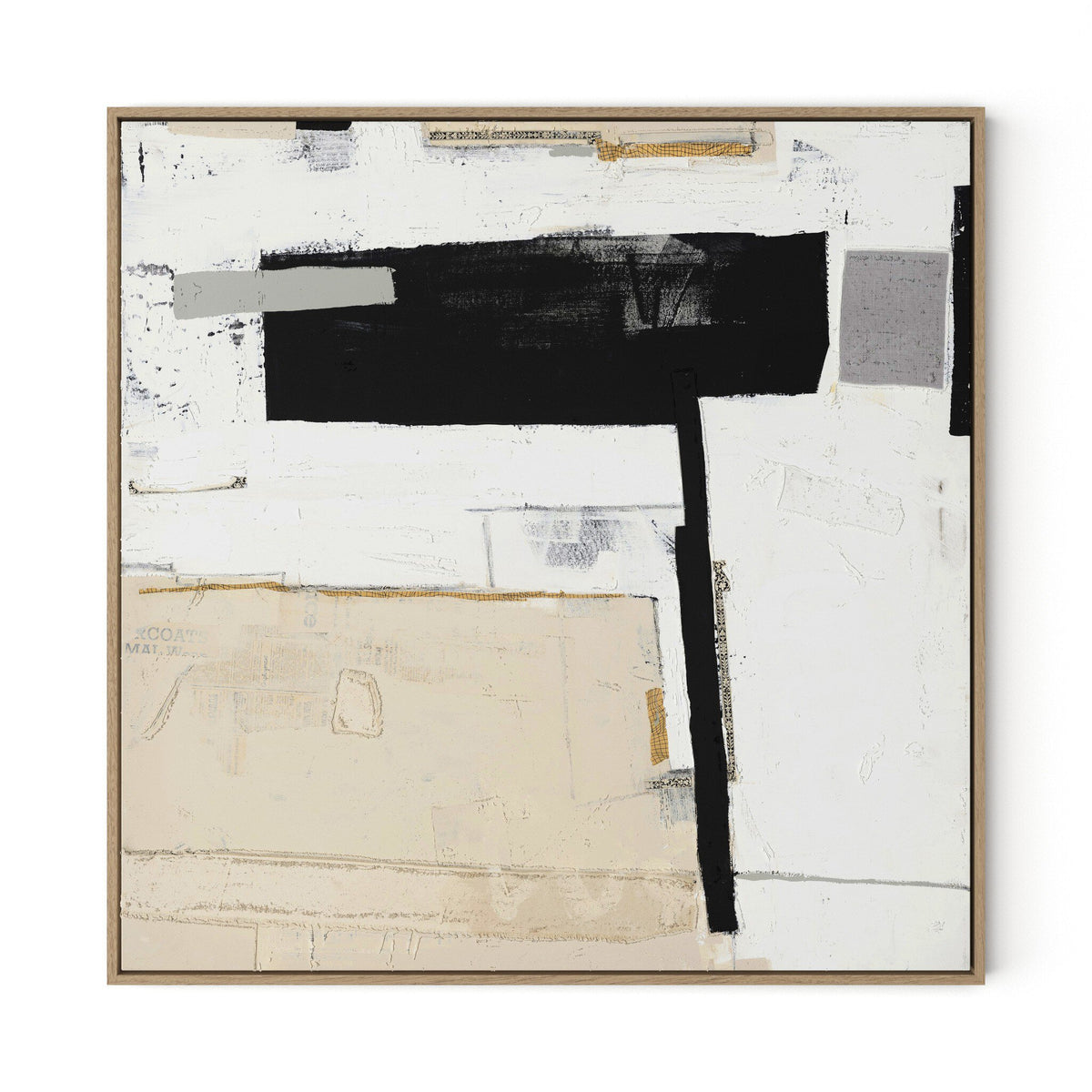 a painting of a white and black rectangular object