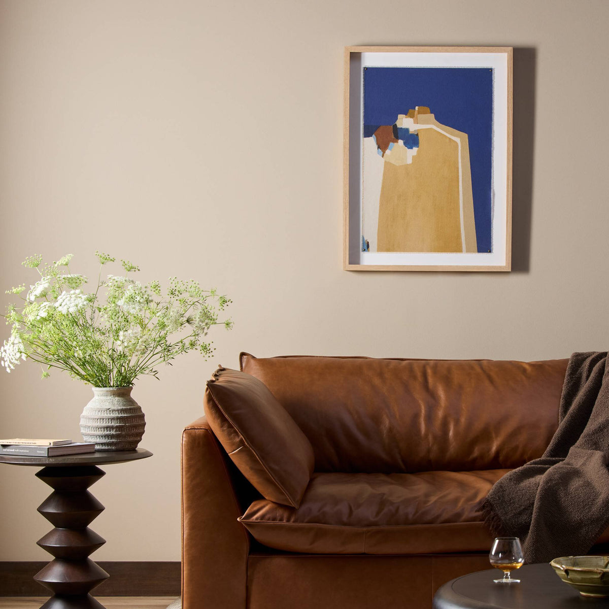 a brown couch in a living room