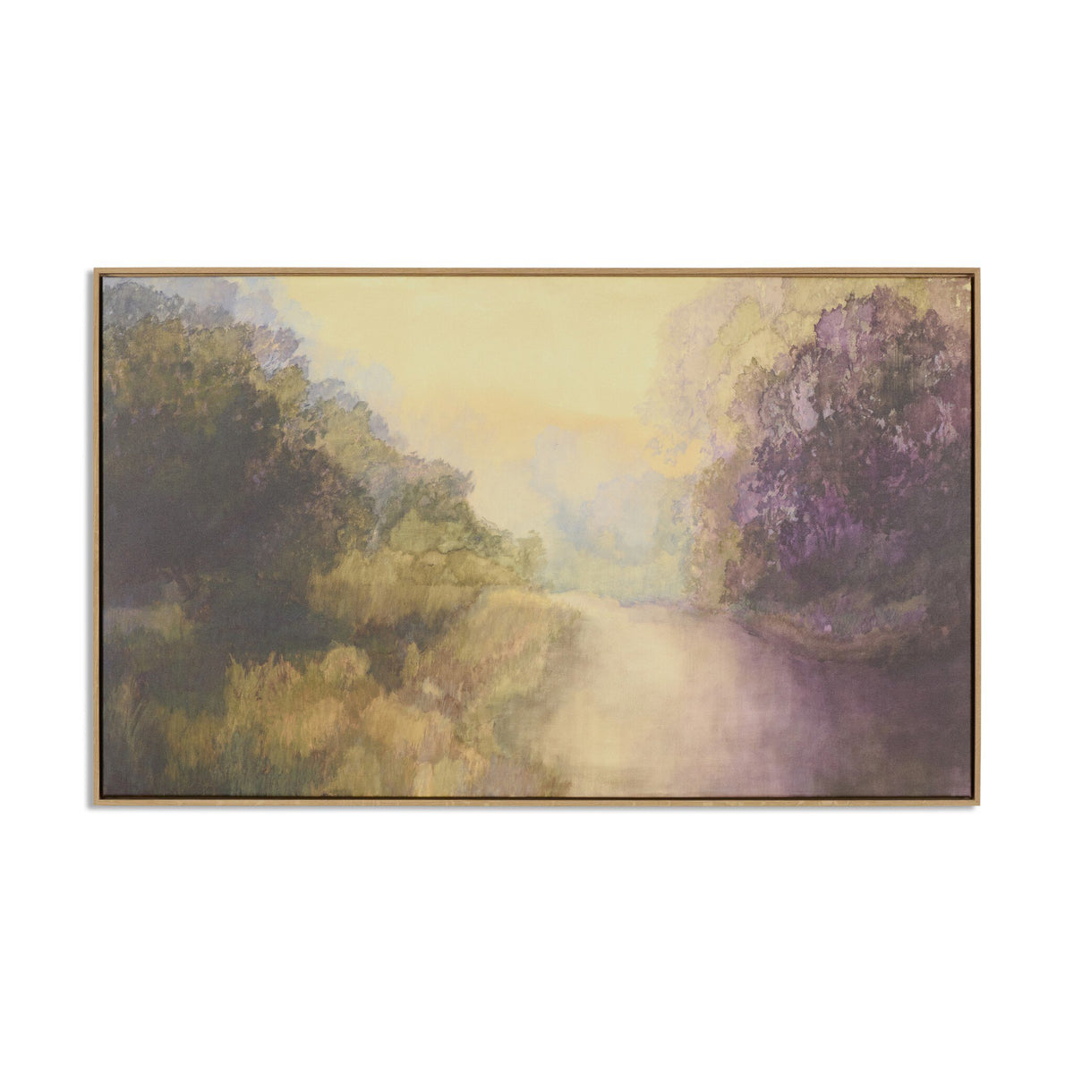 a painting of trees and a path
